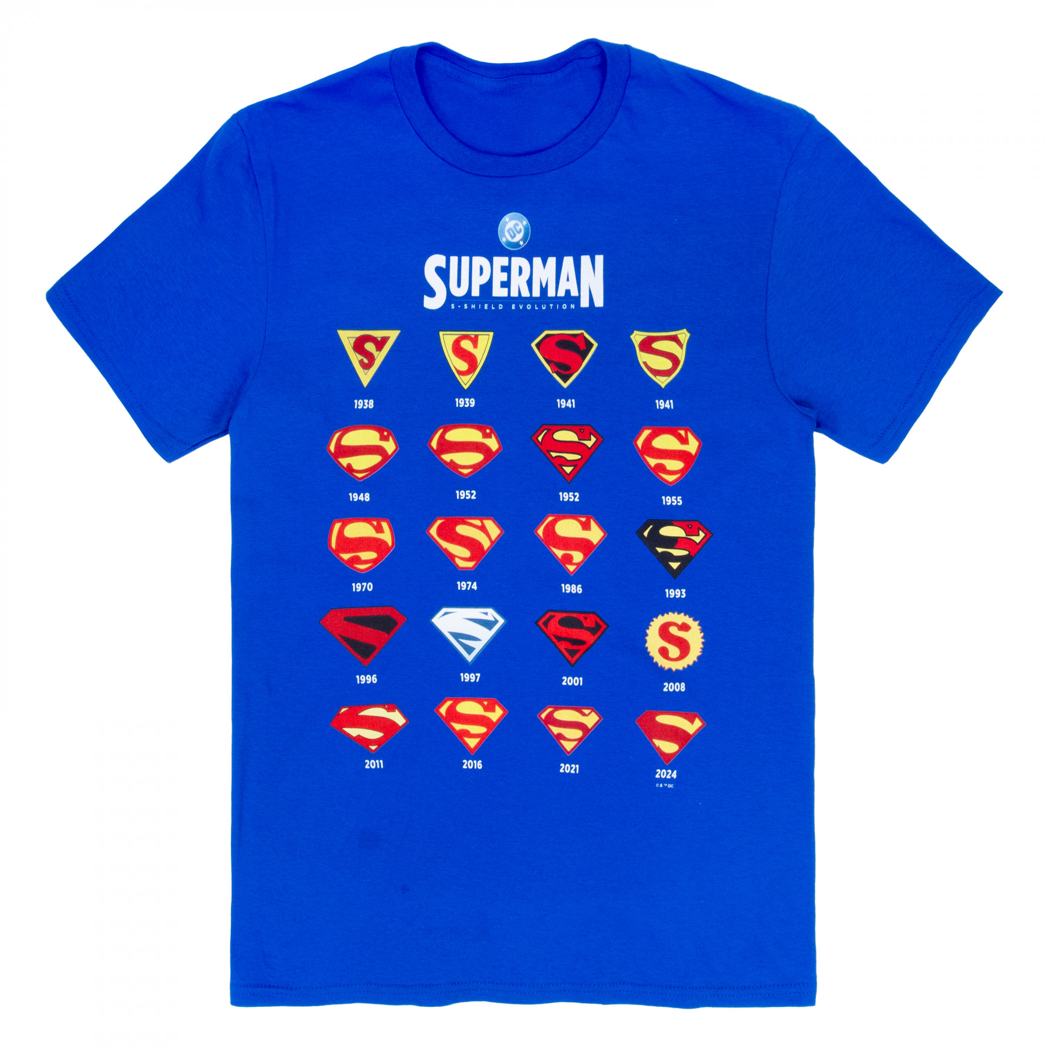 Superman Logos Through Time T-Shirt, Blue