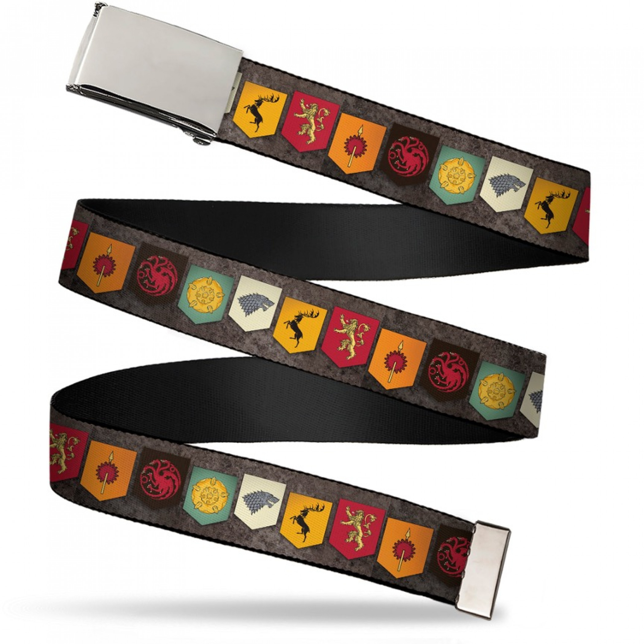 Game of Thrones 6 House Sigil Banners 1' Web Belt, Multi-Color