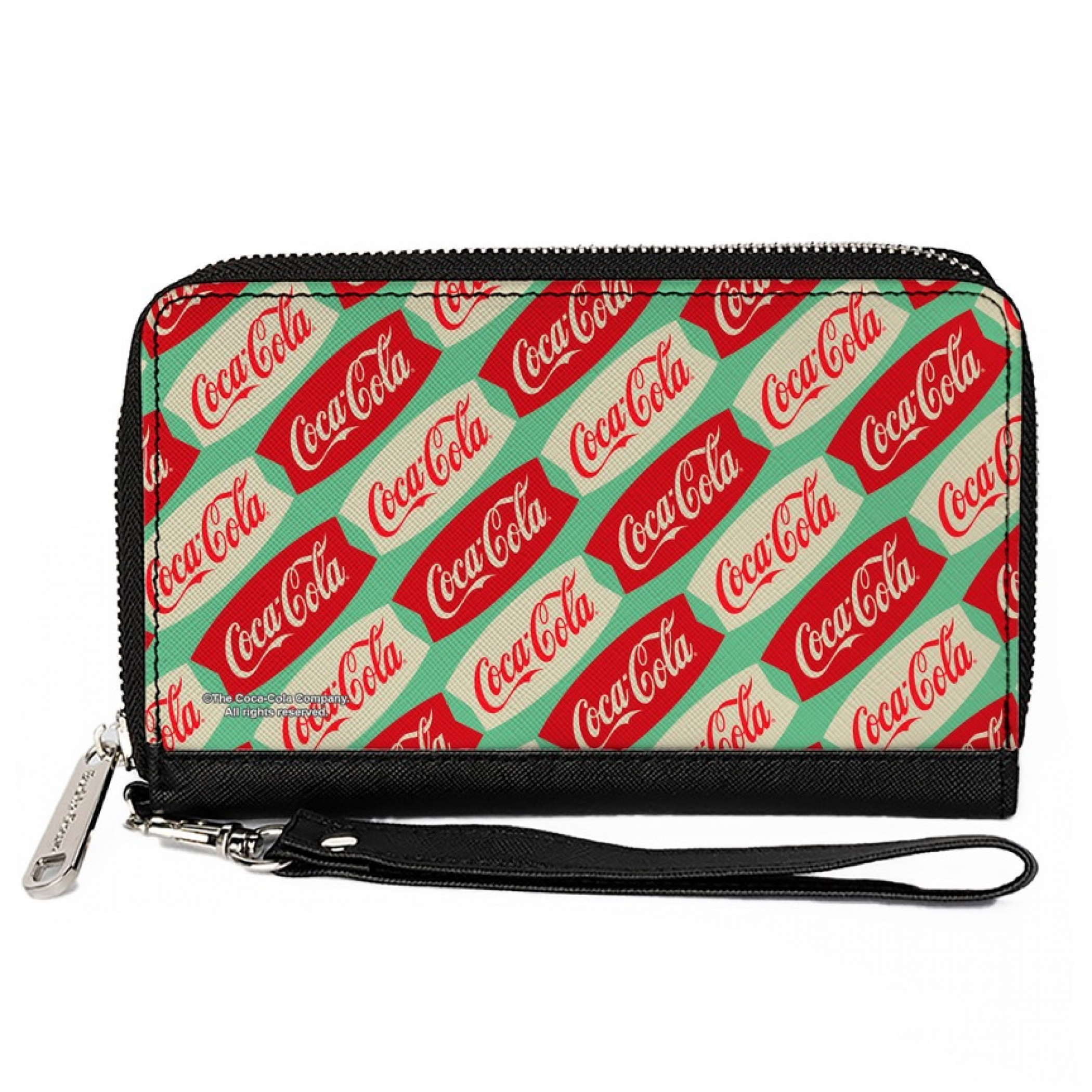 Coca-Cola Script Marquee Logo PU Leather Zip Around Wallet