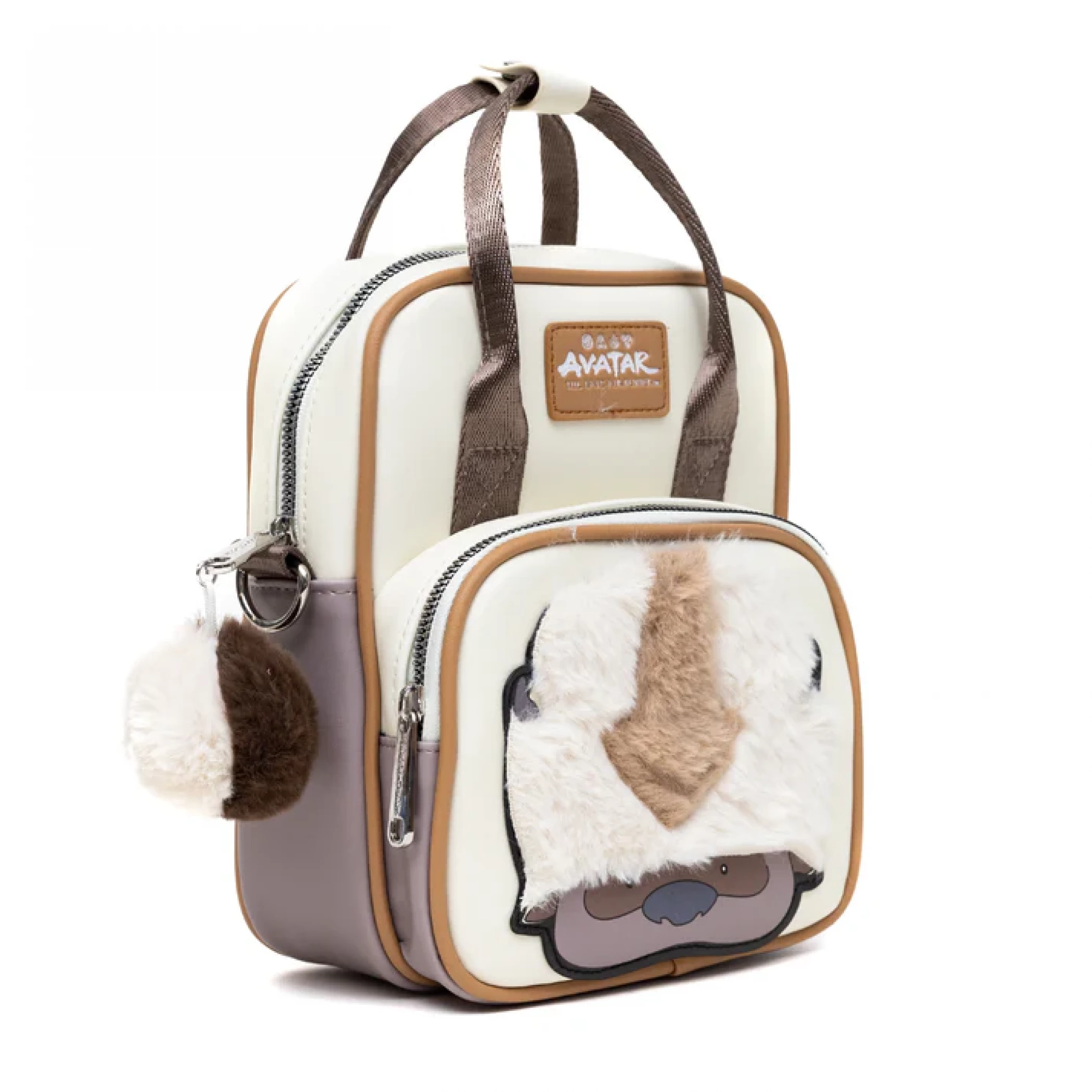 Avatar: The Last Airbender Appa Furry Face Crossbody Bag with Handles, White
