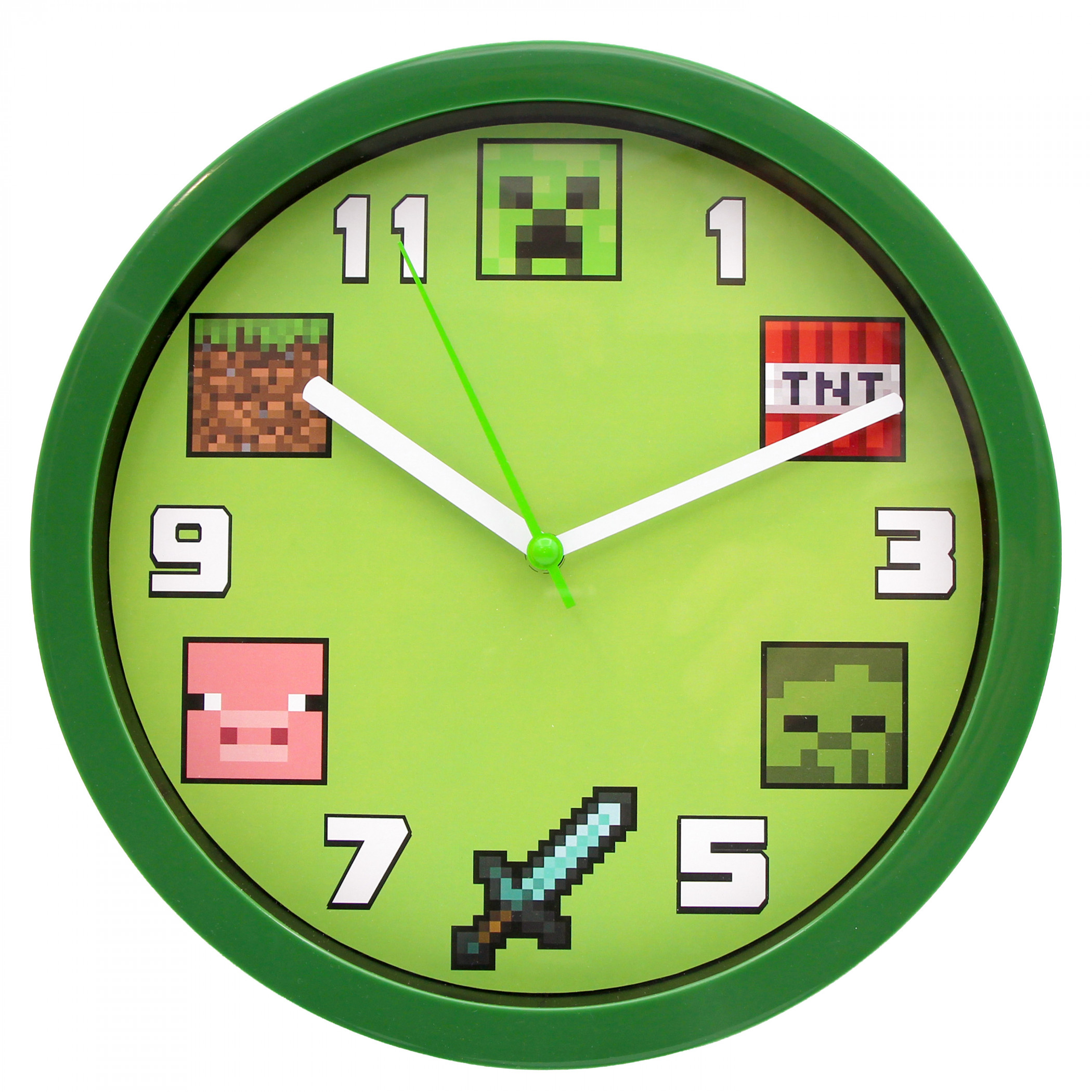 Minecraft Blocks 10' Analog Wall Clock, Green