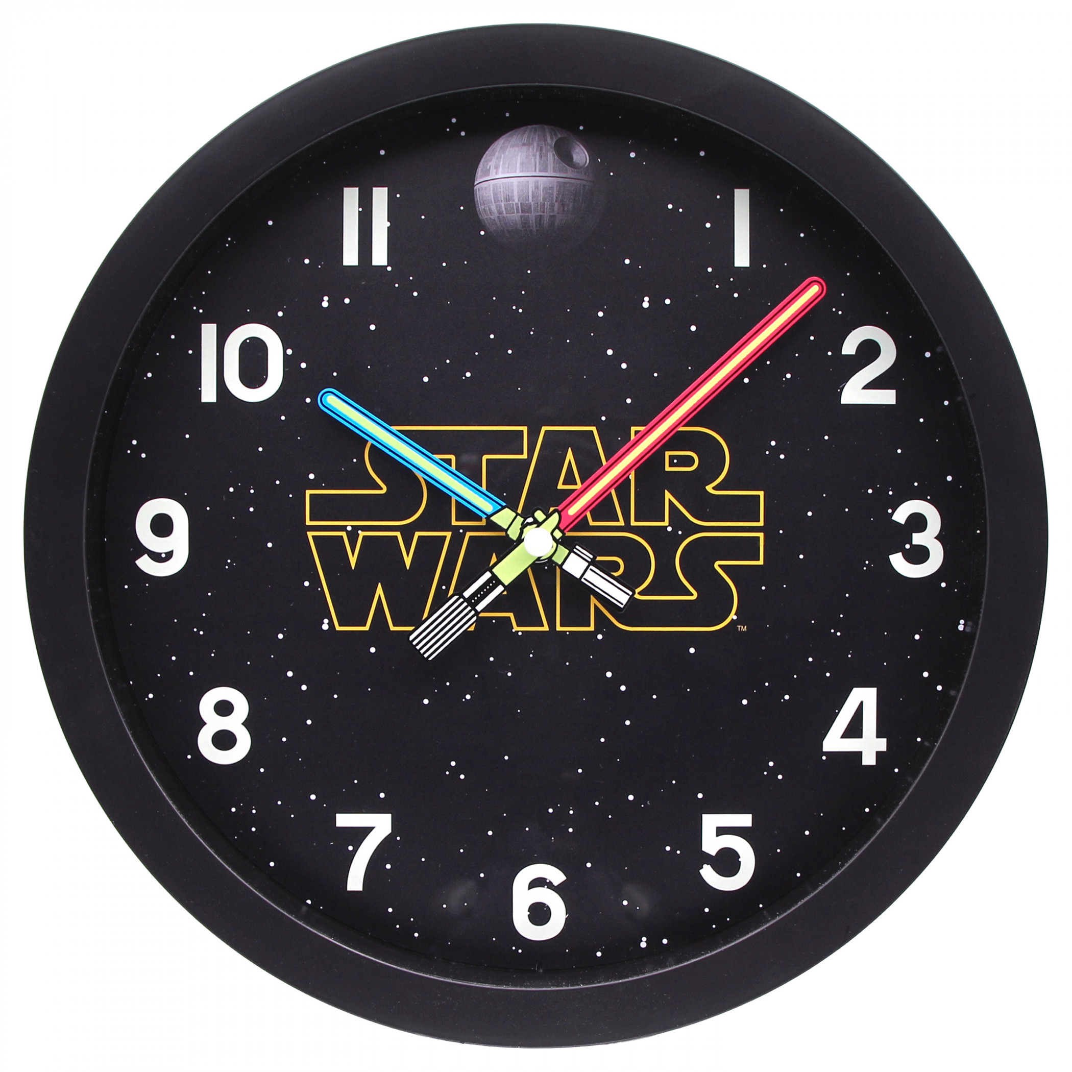 Star Wars Light Saber Clock Hands 10' Analog Wall Clock, Black