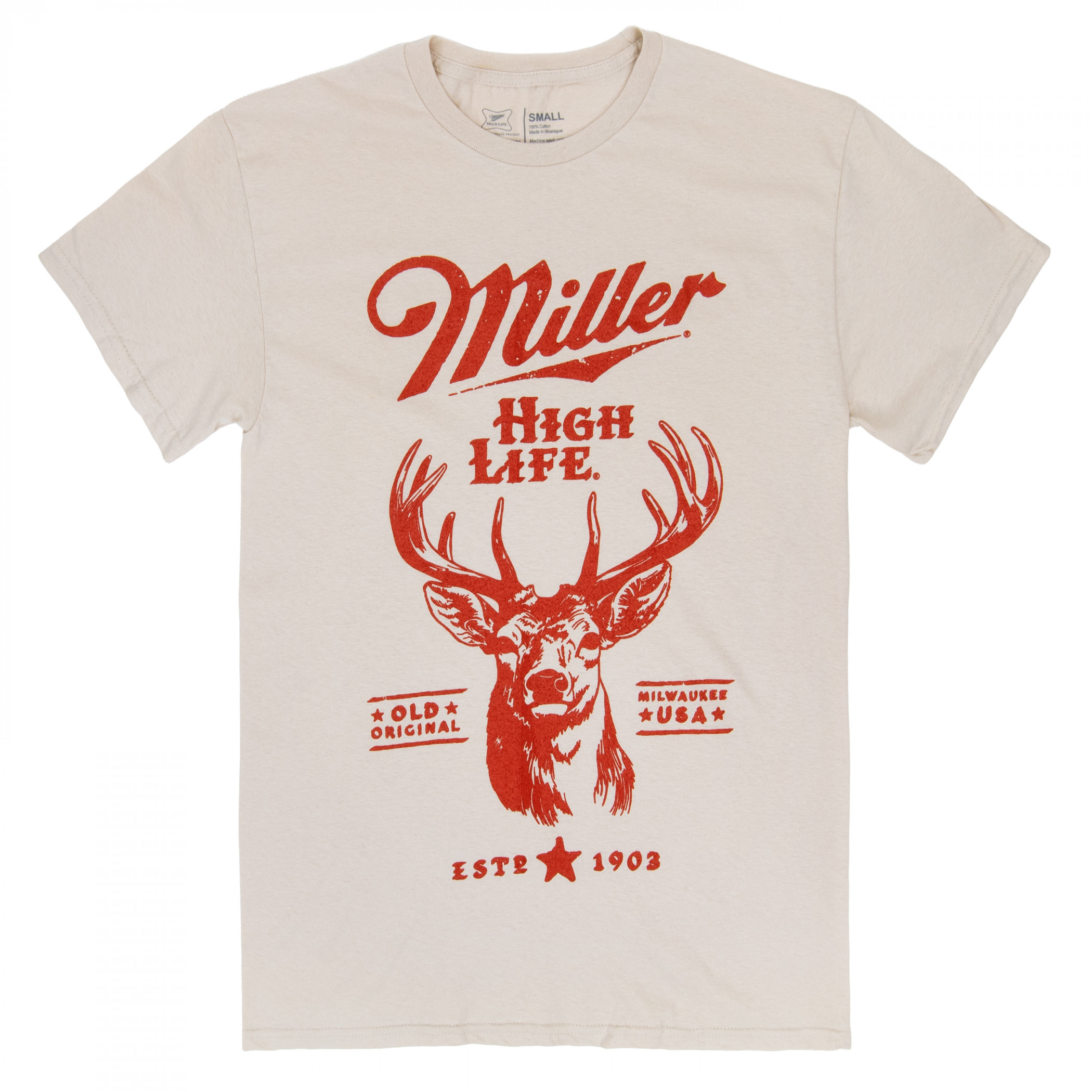 Miller High Life Vintage Deer Logo Beige Colorway T-Shirt