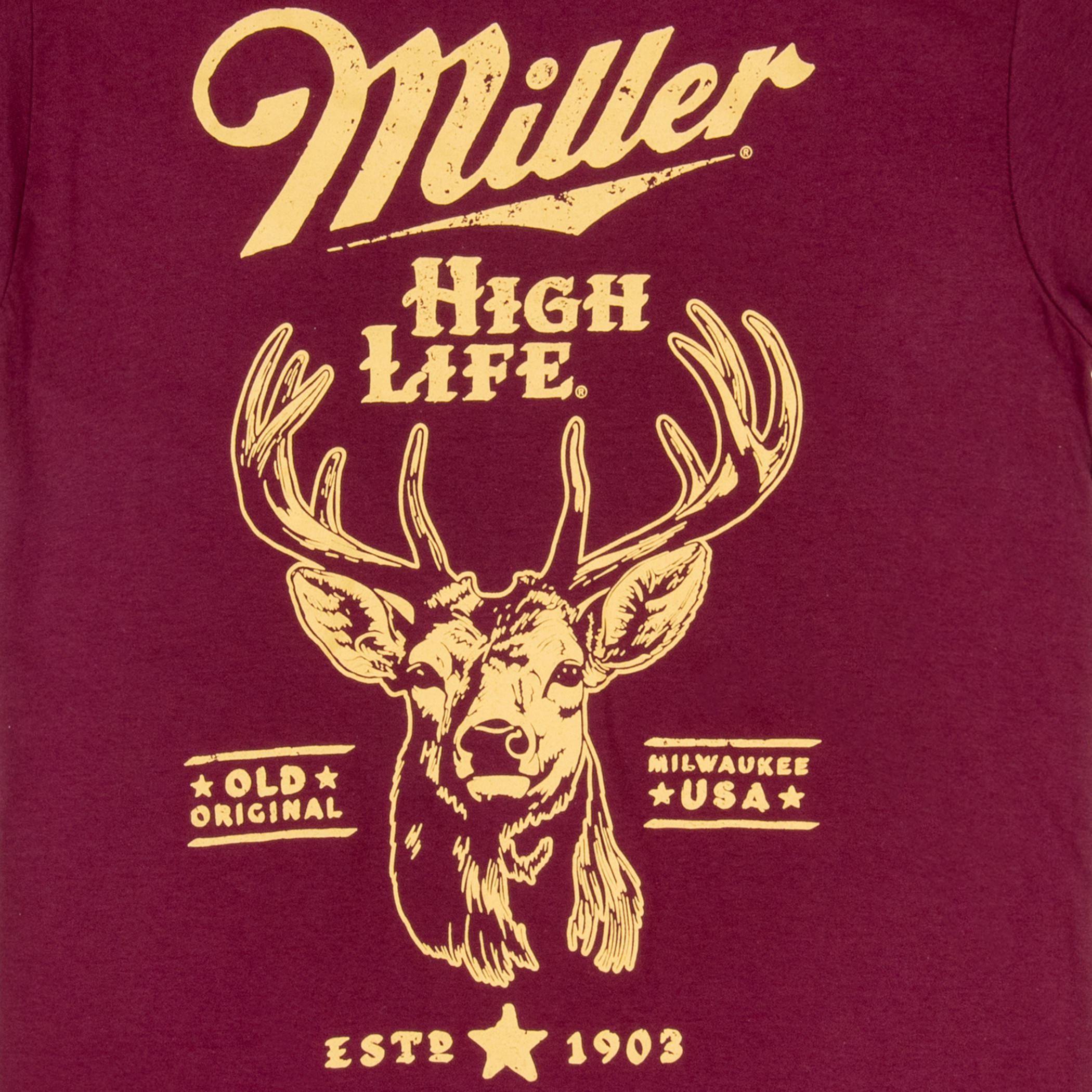 Miller High Life Vintage Deer Logo Red Colorway T-Shirt