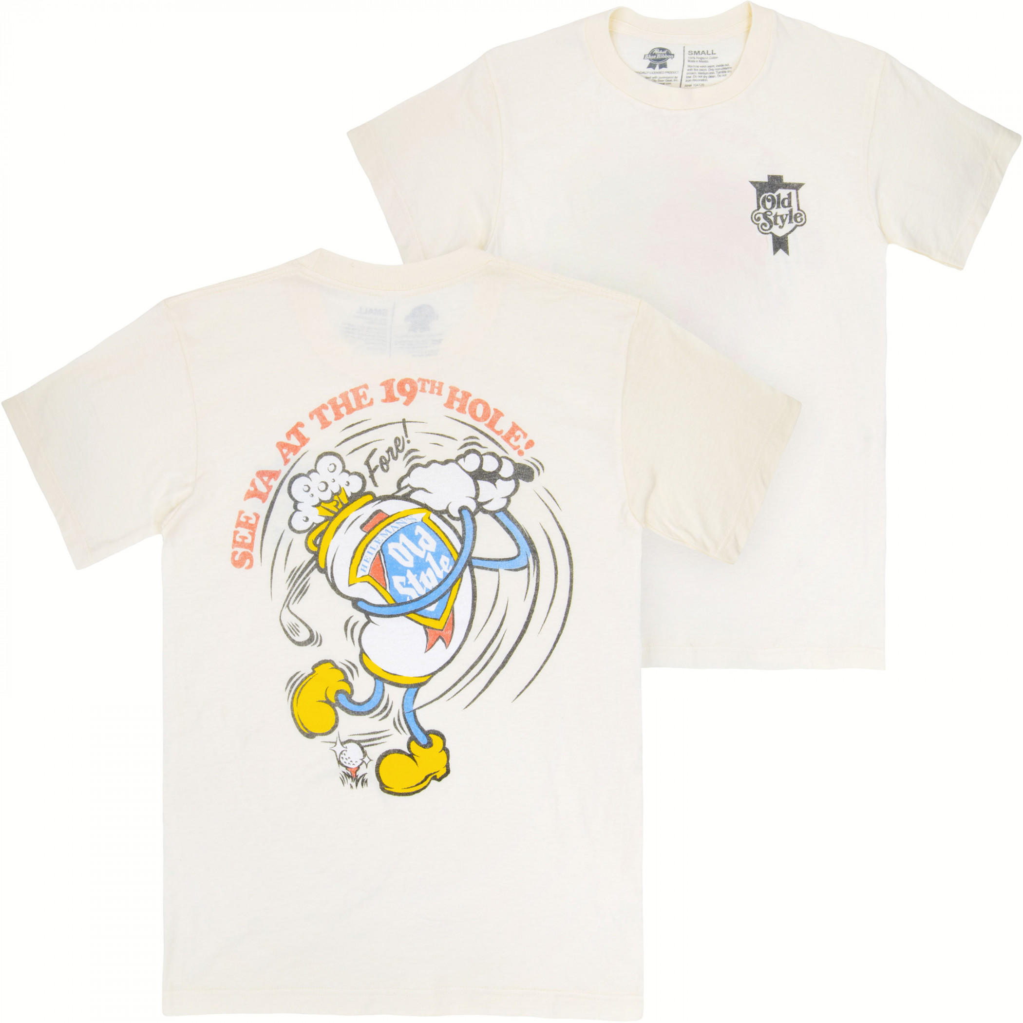 Old Style Golf See Ya at The 19th Hole Front and Back Print T-Shirt