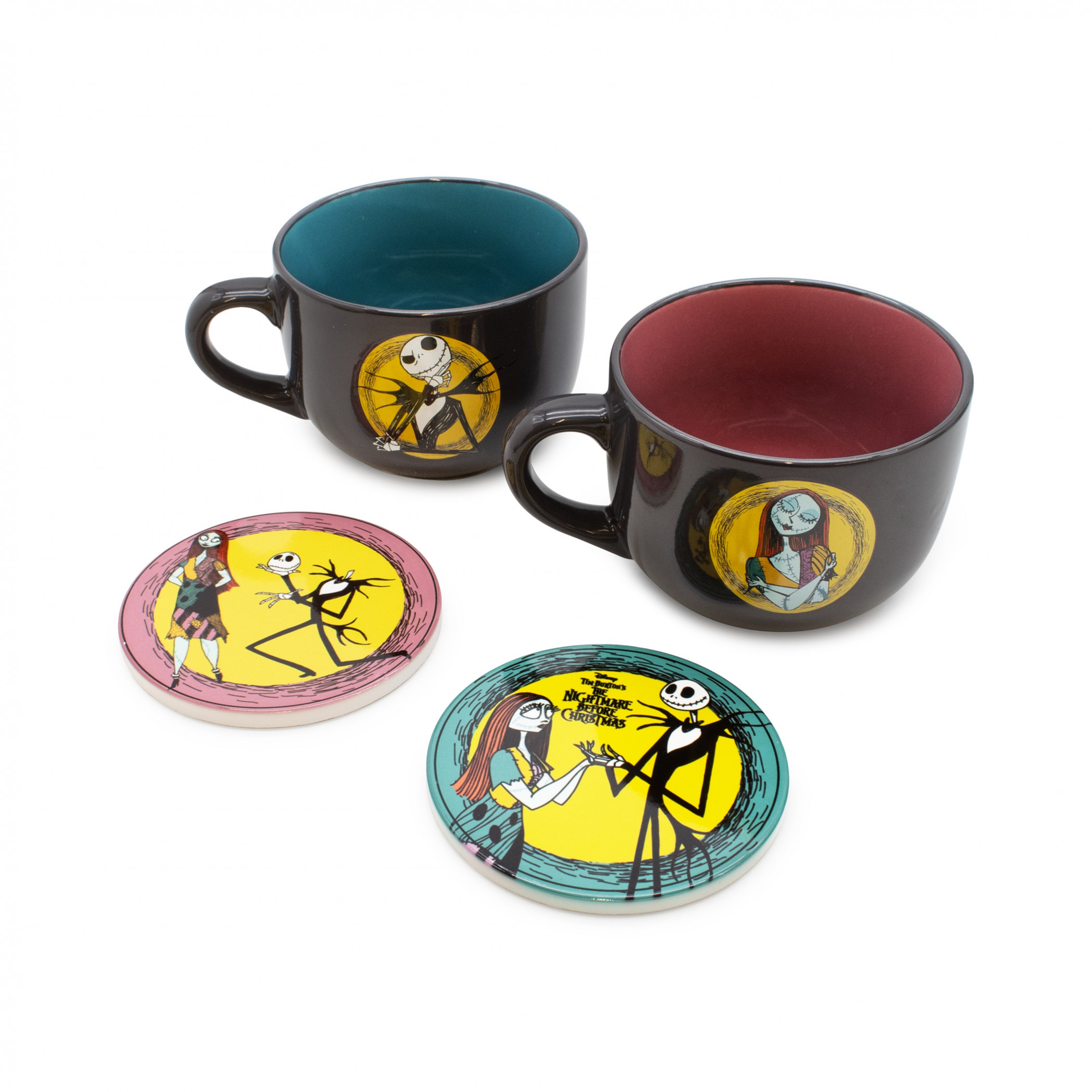 Nightmare Before Christmas Stackable Mugs and Coaster Set, Multi-Color