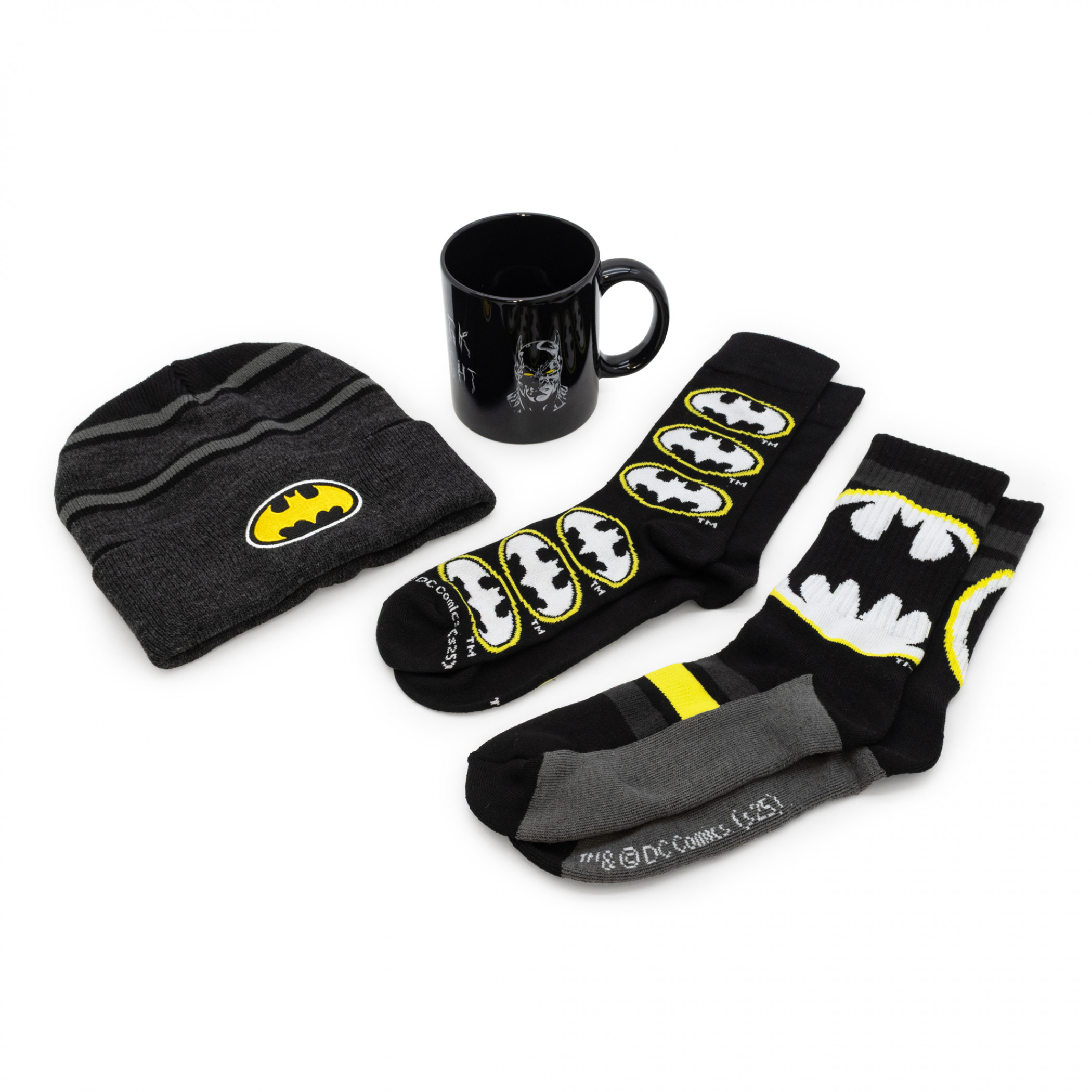 Batman Bat Signal Boot Sock Cozy Bundle Gift Set, Black
