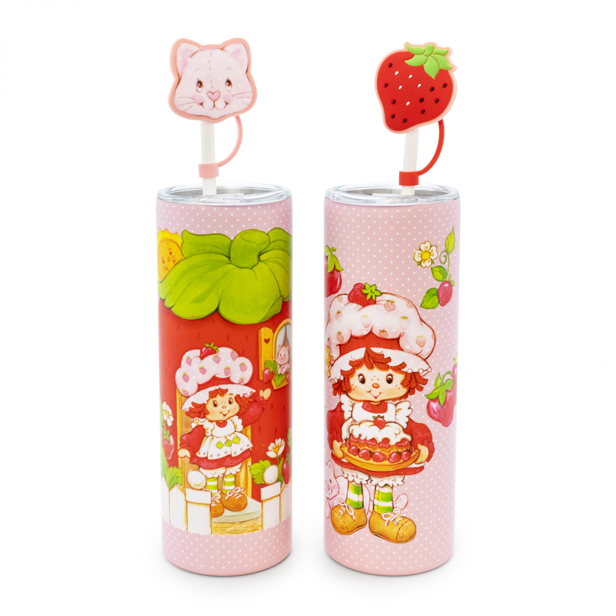 Strawberry Shortcake Two Pair Skinny 20oz Water Bottle Set, Pink