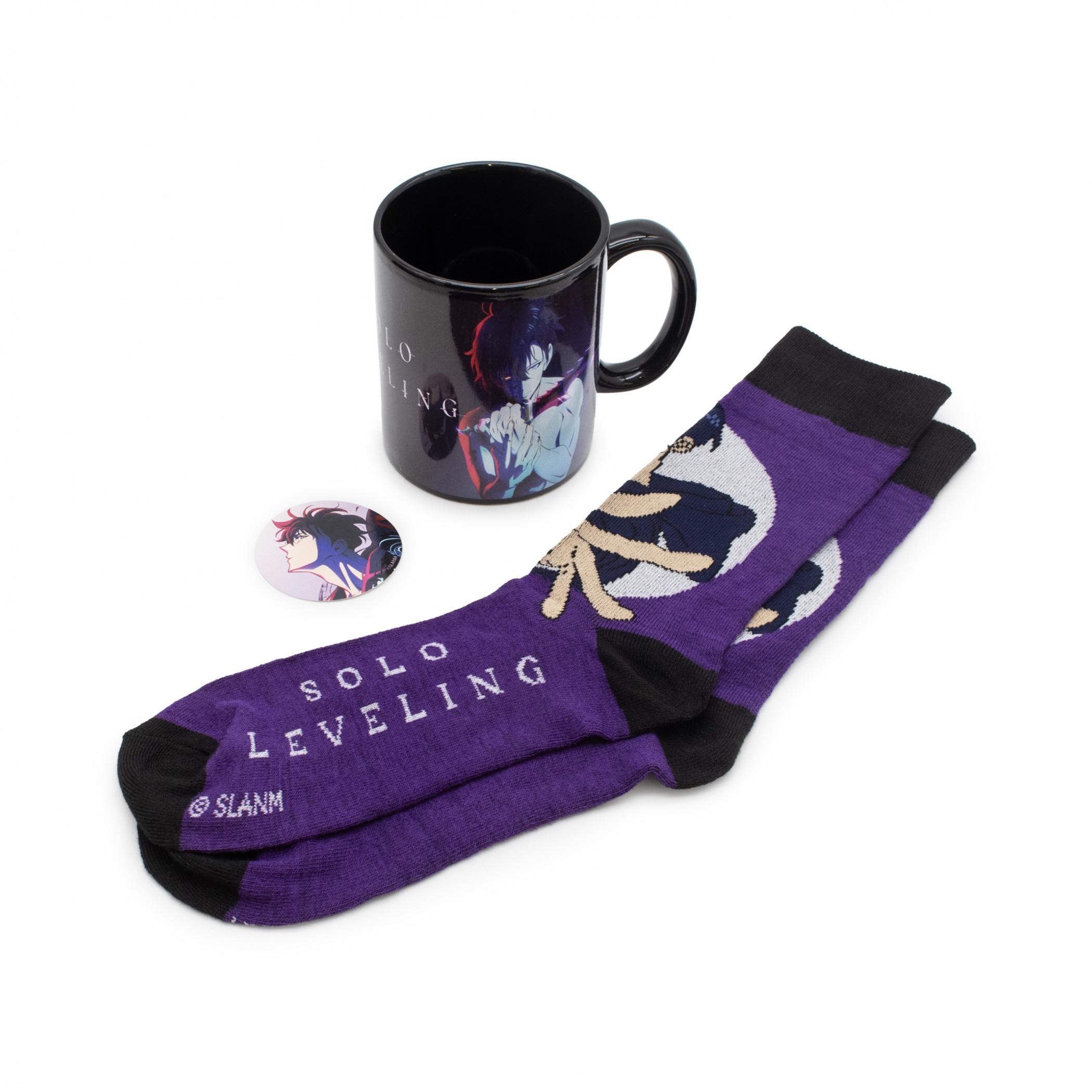 Solo Leveling Mug Sock and Sticker Gift Set, Multi-Color