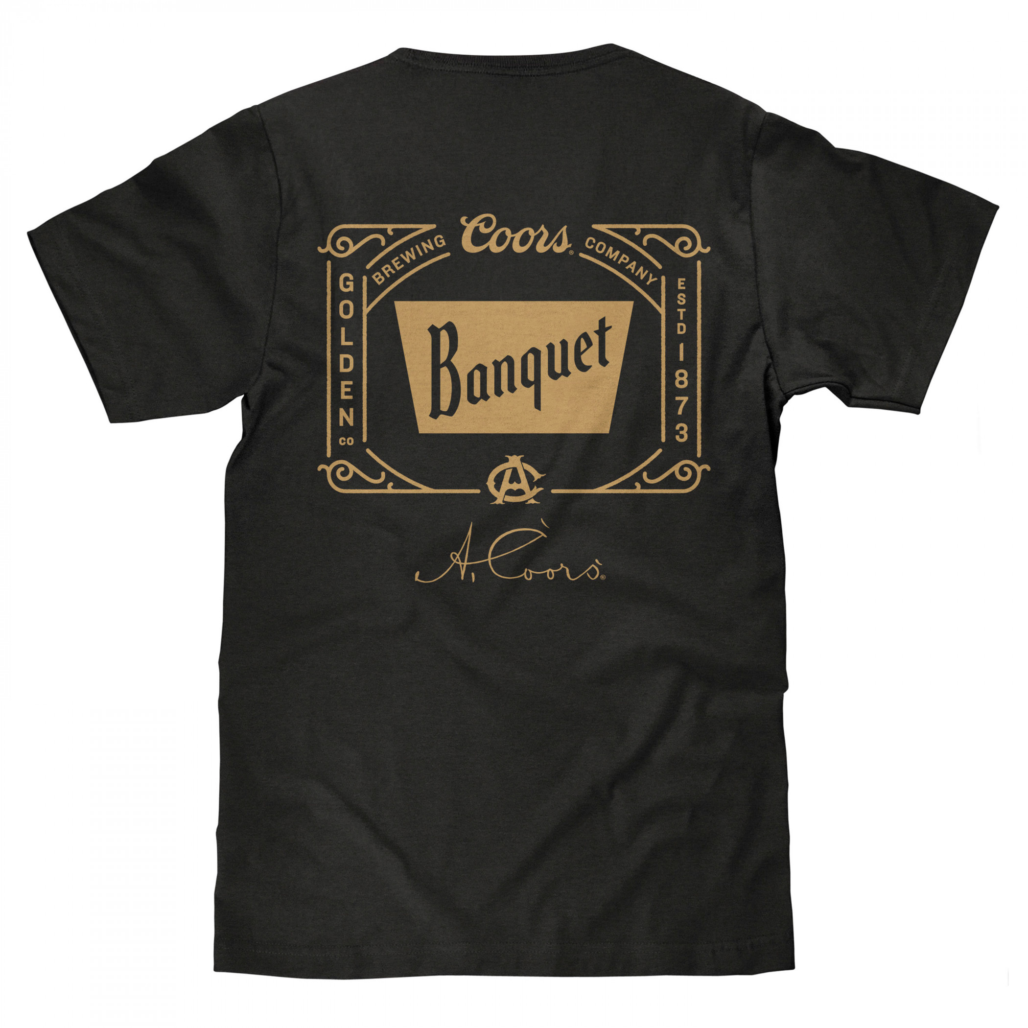 Coors Banquet A. Coors Signature Front and Back Print T-Shirt