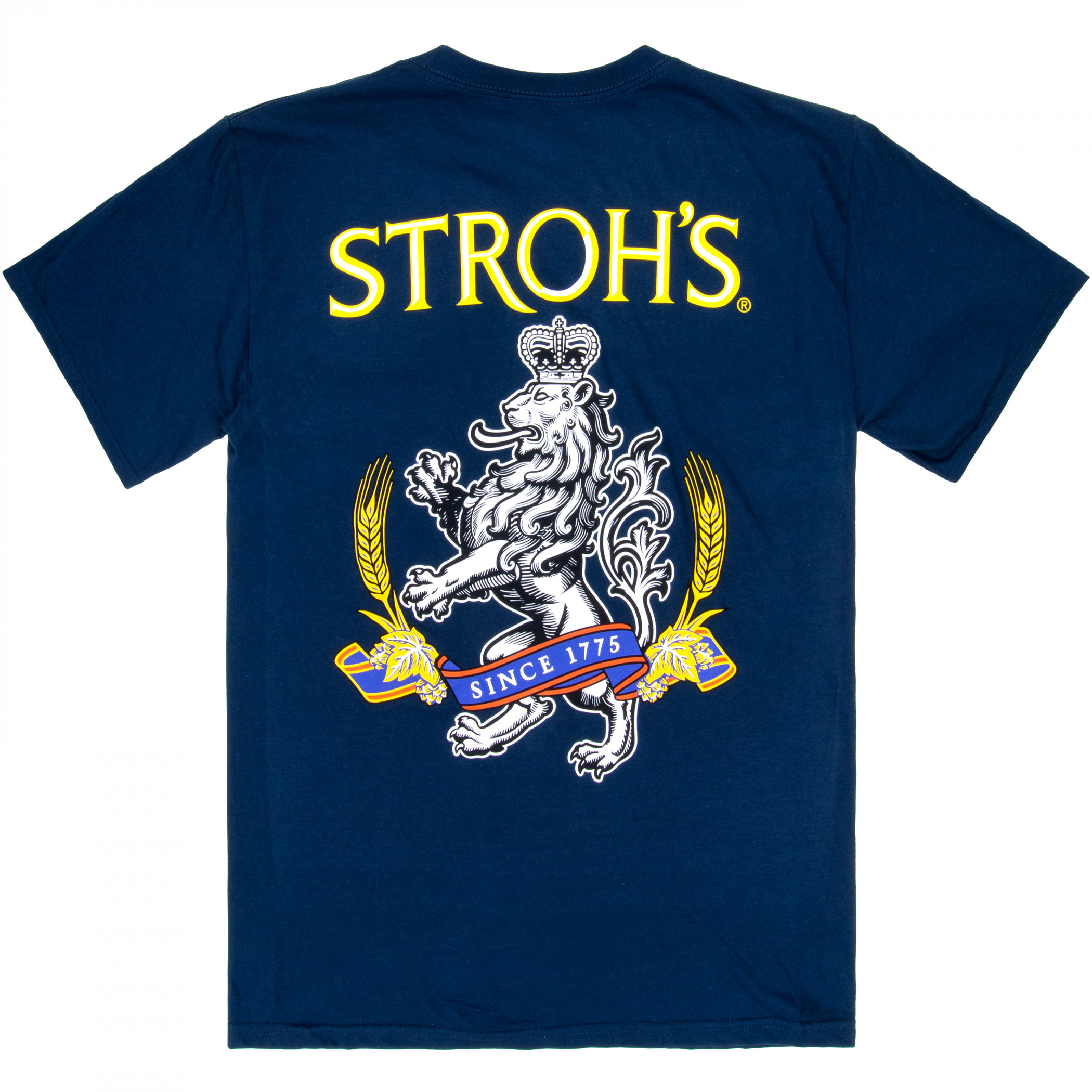 Stroh's Since 1775 Navy Front and Back Print T-Shirt
