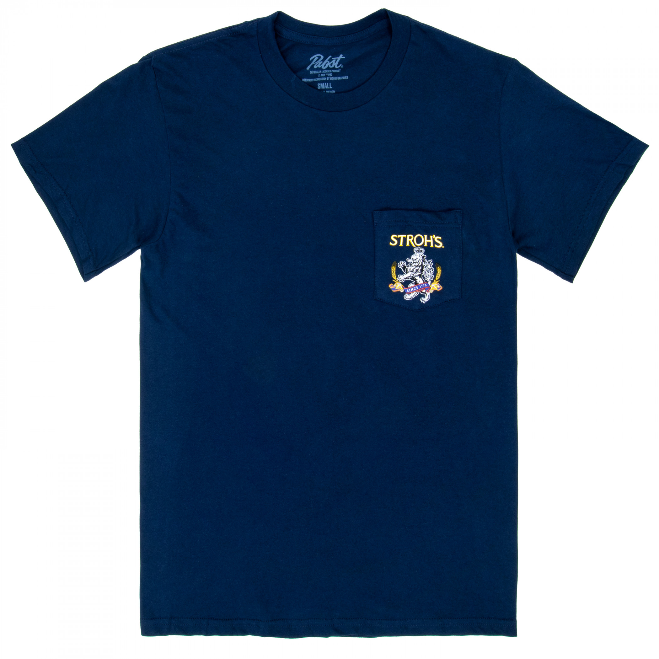 Stroh's Since 1775 Navy Front and Back Print T-Shirt