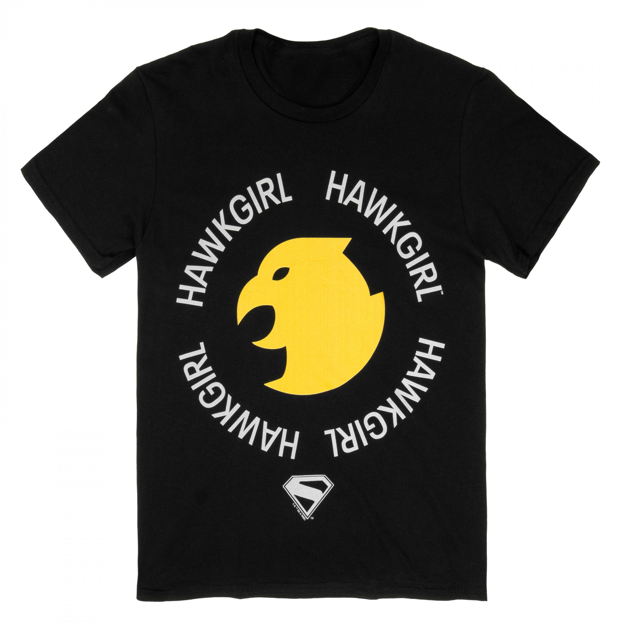 Superman Hawkgirl Logo T-Shirt, Black