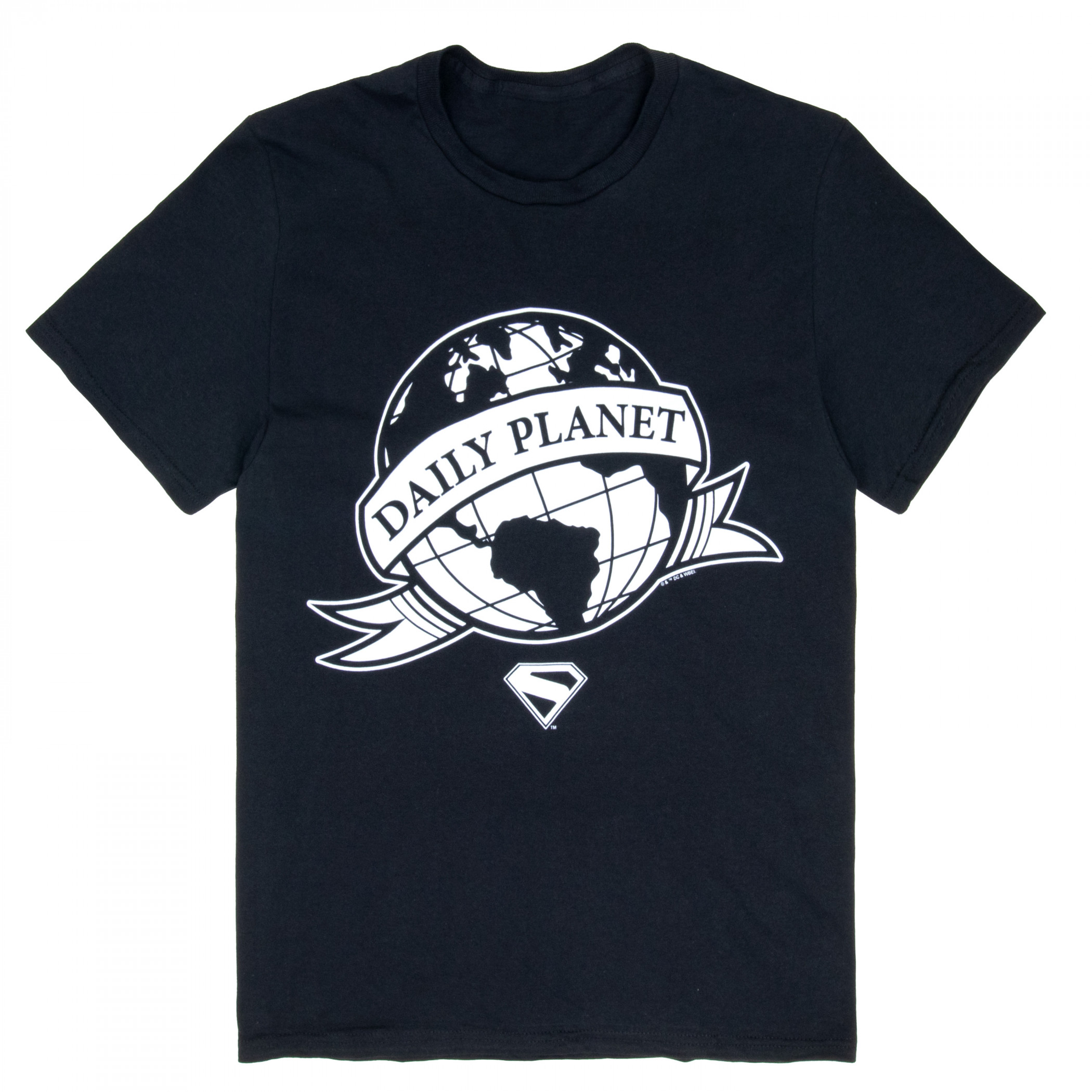 Superman James Gunn Daily Planet Logo Black Colorway T-Shirt, Black