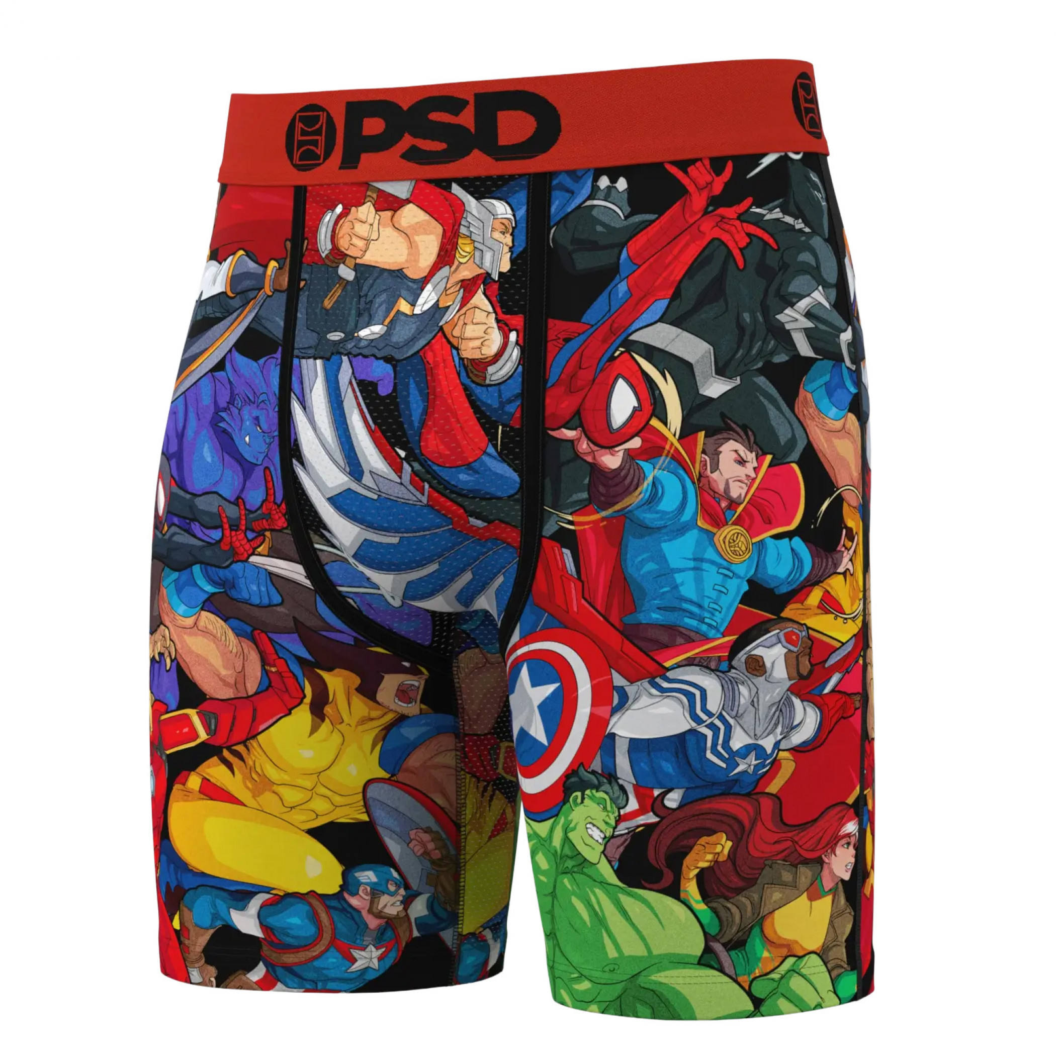 Marvel Squad Super Hero Print PSD Boxer Briefs, Multi-Color