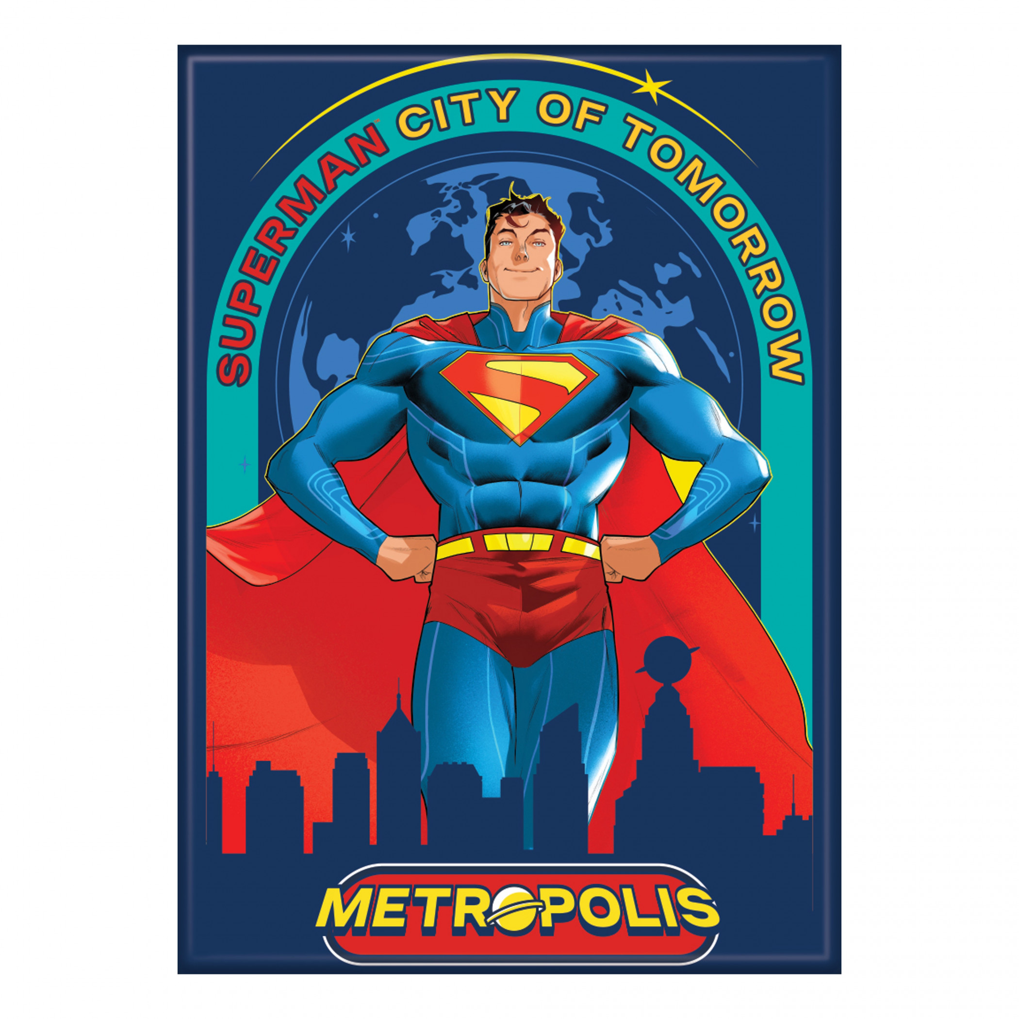 Superman Movie 2025 Metropolis City of Tomorrow Magnet, Multi-Color