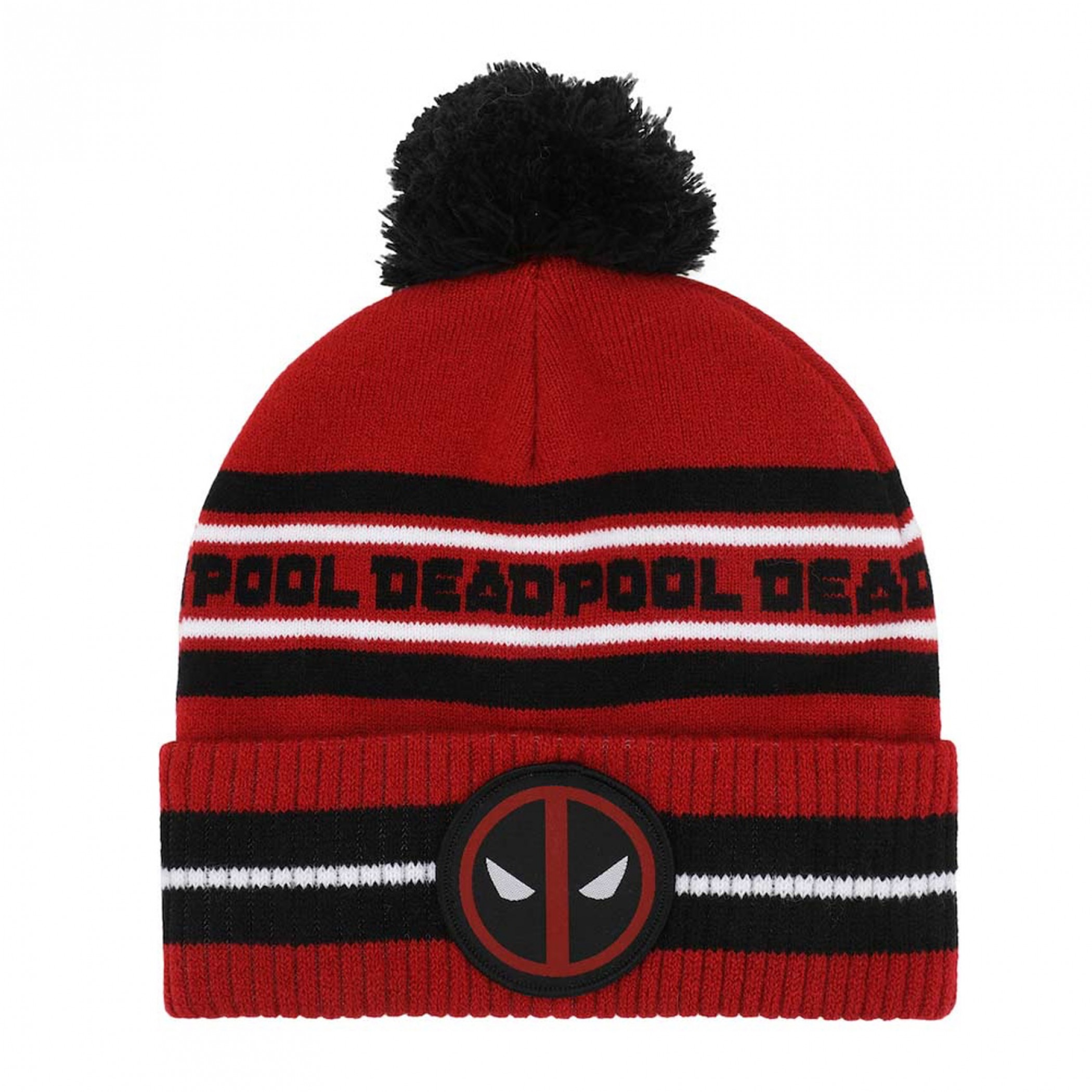 Deadpool Pom Cuff Beanie, Red