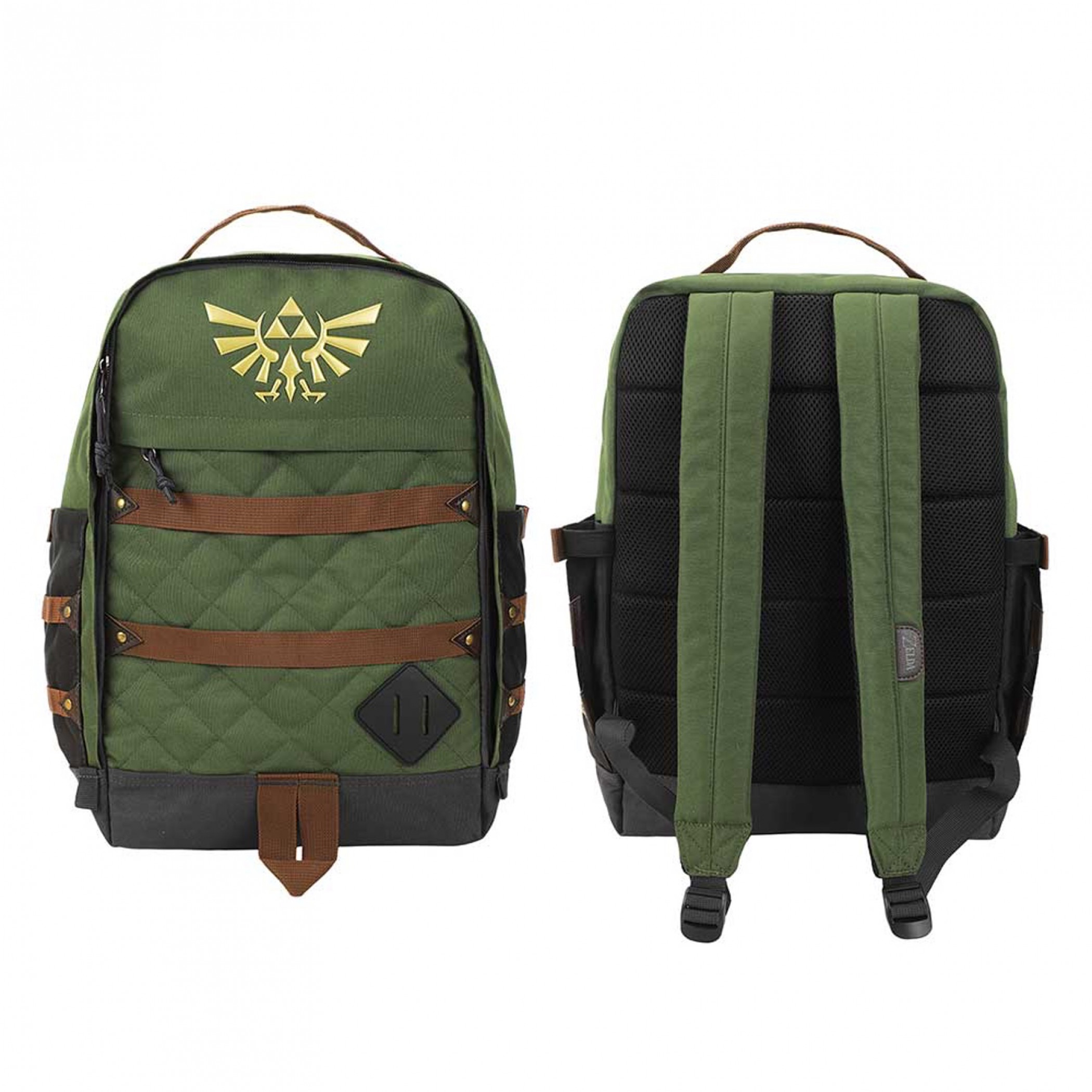 The Legend of Zelda Quilted Hyrule Crest Backpack, Green