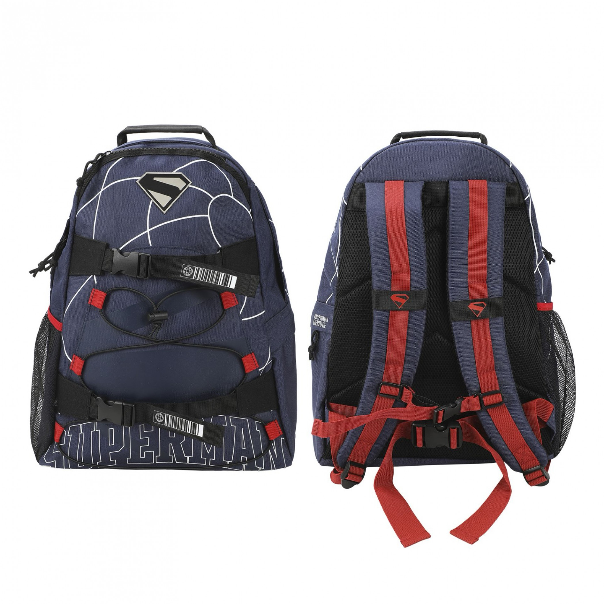 Superman Lightning Pattern Backpack, Multi-Color