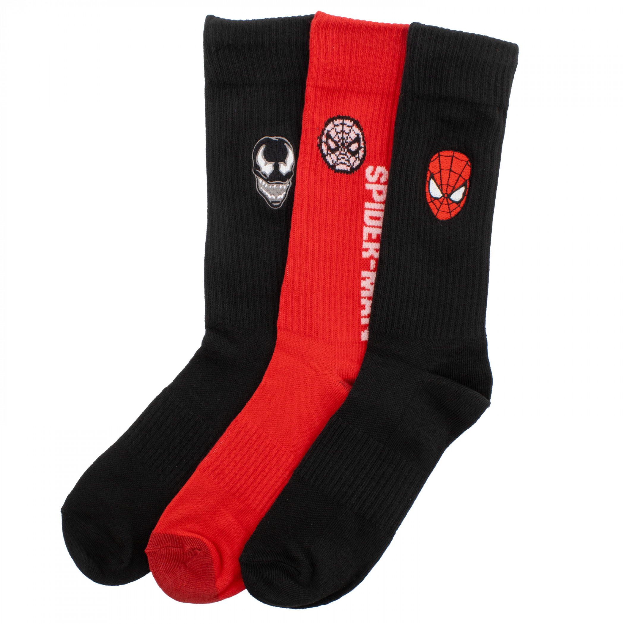 Spider-Man Vs. Venom 3-Pair Crew Socks, Multi-Color