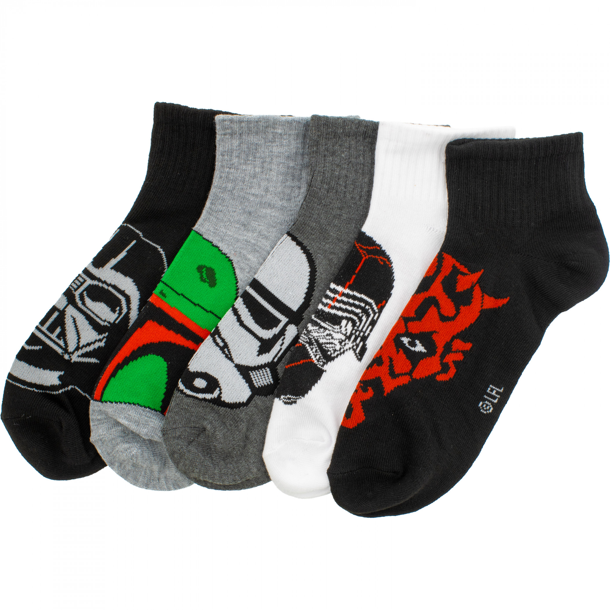 Star Wars Characters 5-Pair Pack of Quarter Socks, Multi-Color