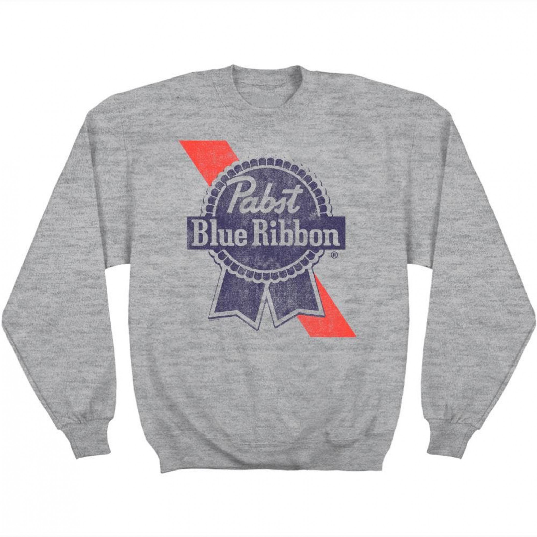 Pabst Blue Ribbon Vintage Distressed Ribbon Sash Logo Sweatshirt