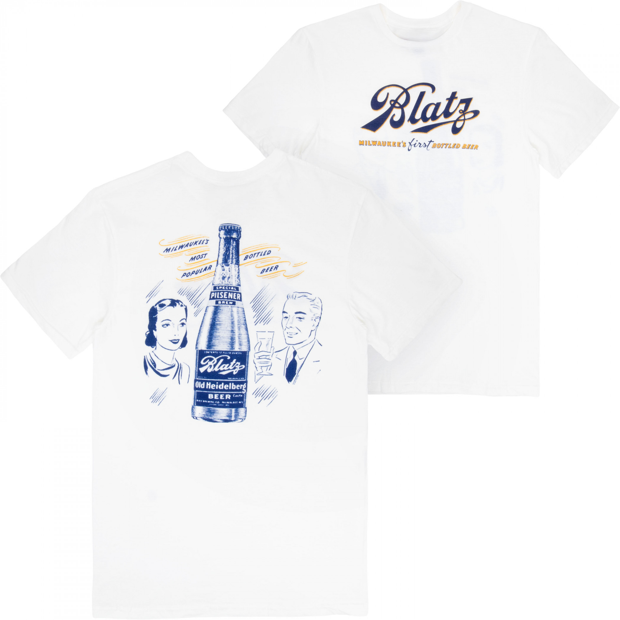 Blatz Milwaukee's Most Popular Front & Back Print T-Shirt