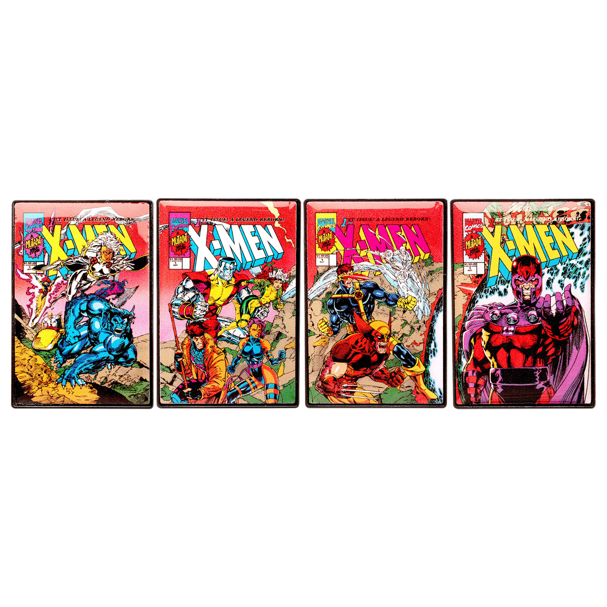 X-Men #1 Cover Variants by Jim Lee Collectors Edition Set of 4 Pins, Multi-Color
