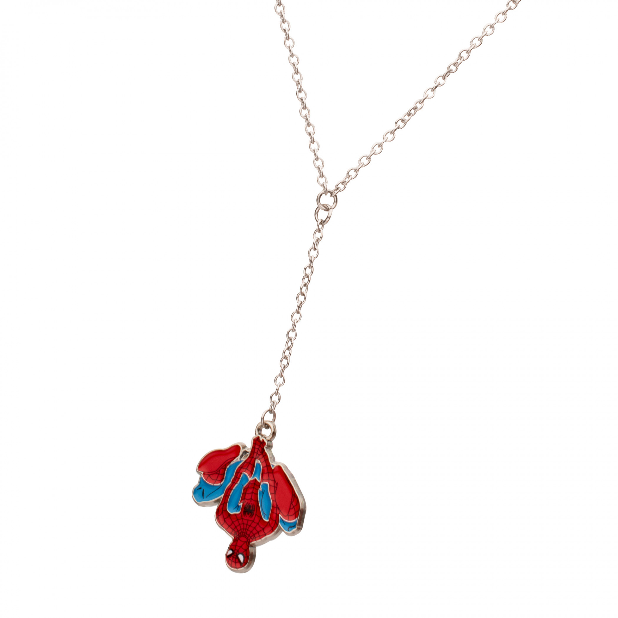 Spider-Man Upside-Down Dangling Necklace, Red