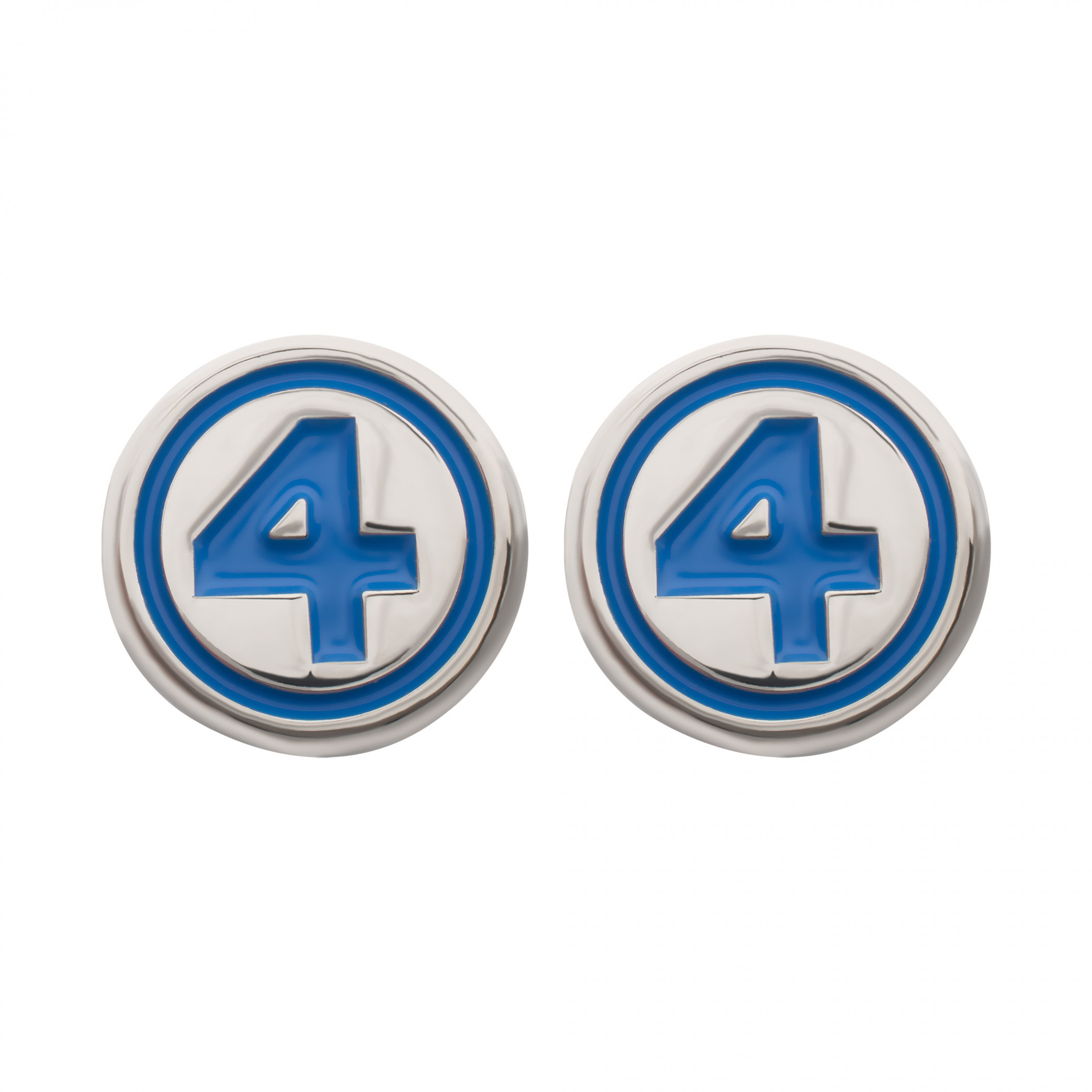 Fantastic Four Logo Stud Earrings Pair, Blue