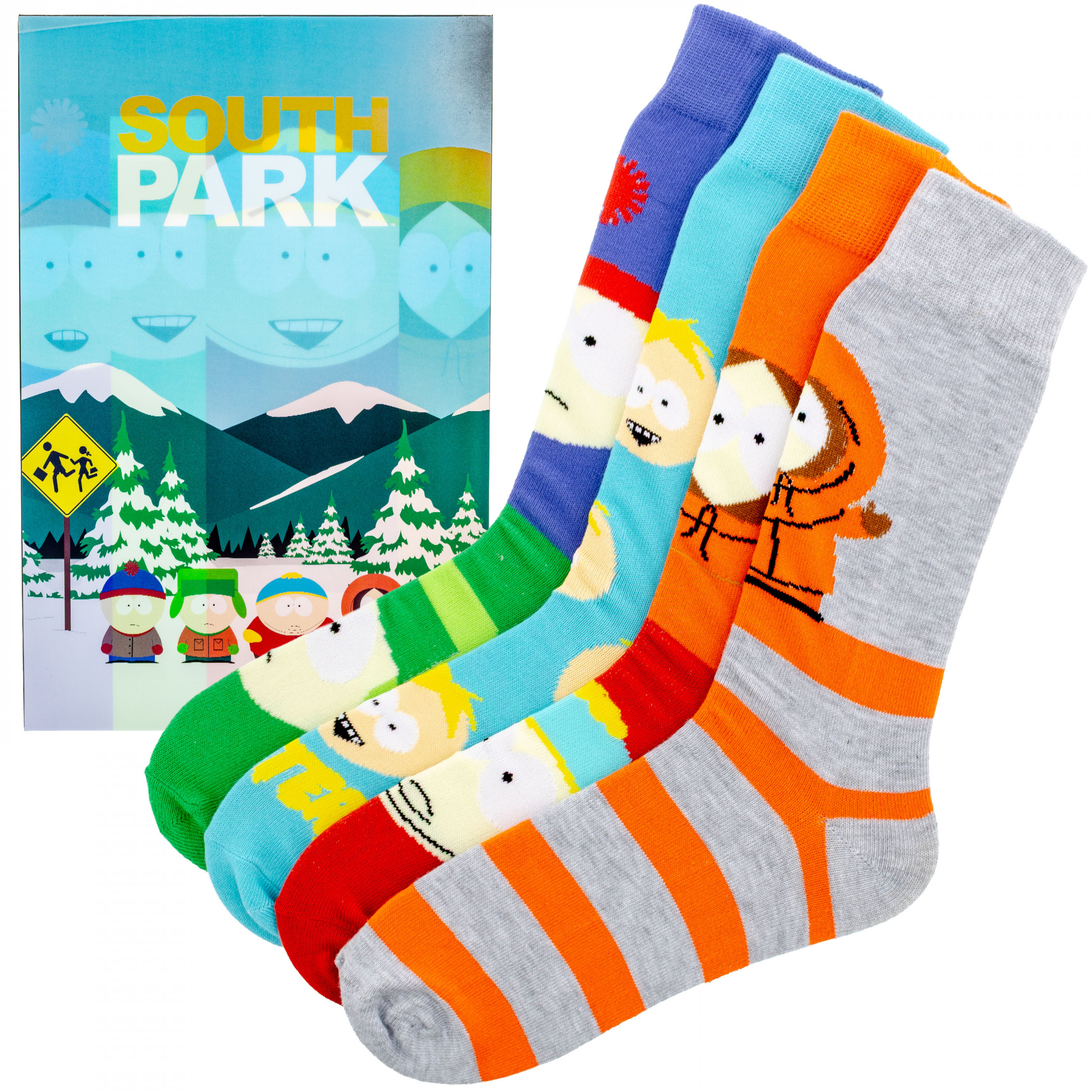 South Park 4-Pair Crew Socks Lenticular Box Set