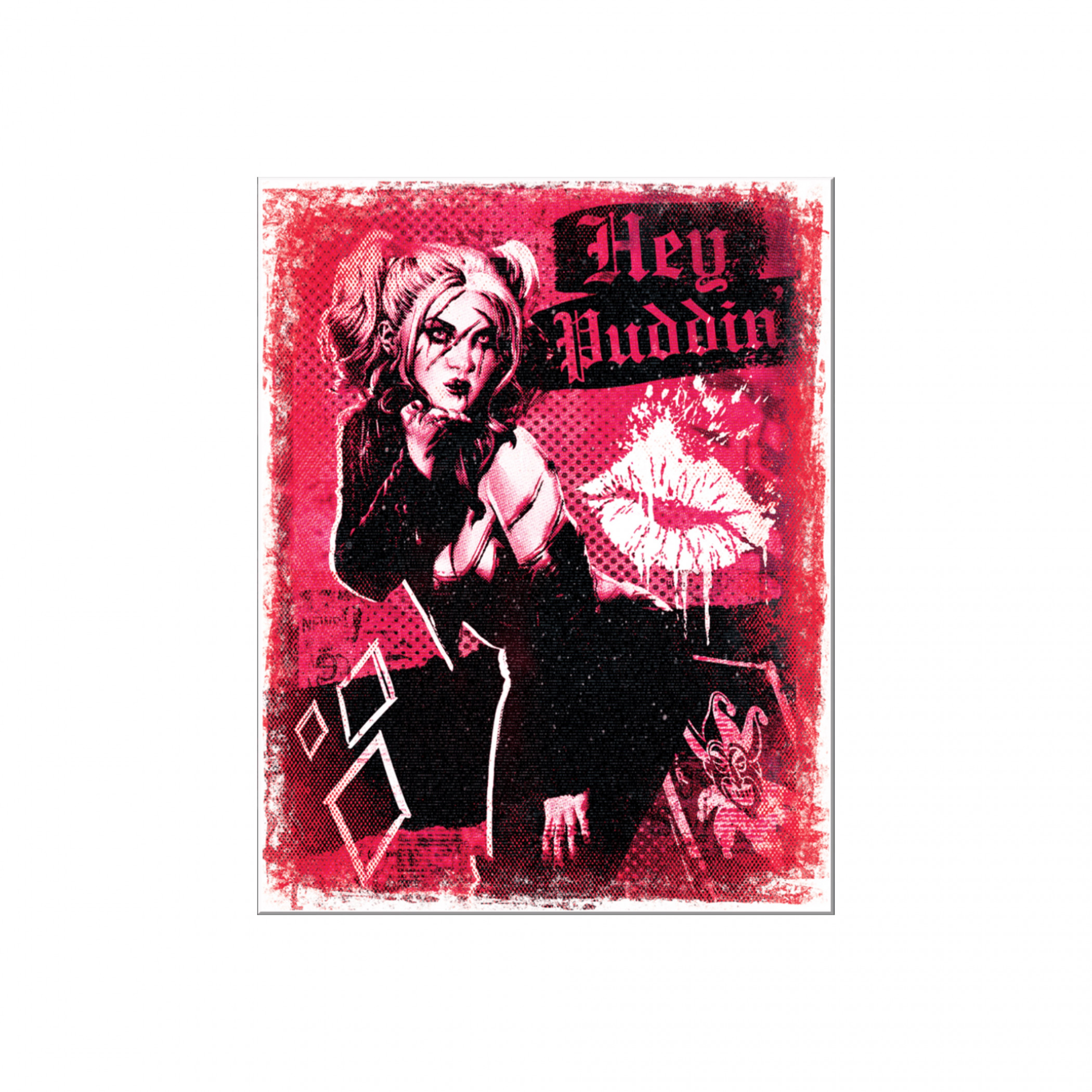 Harley Quinn Hey Puddin' Tin Sign, Red
