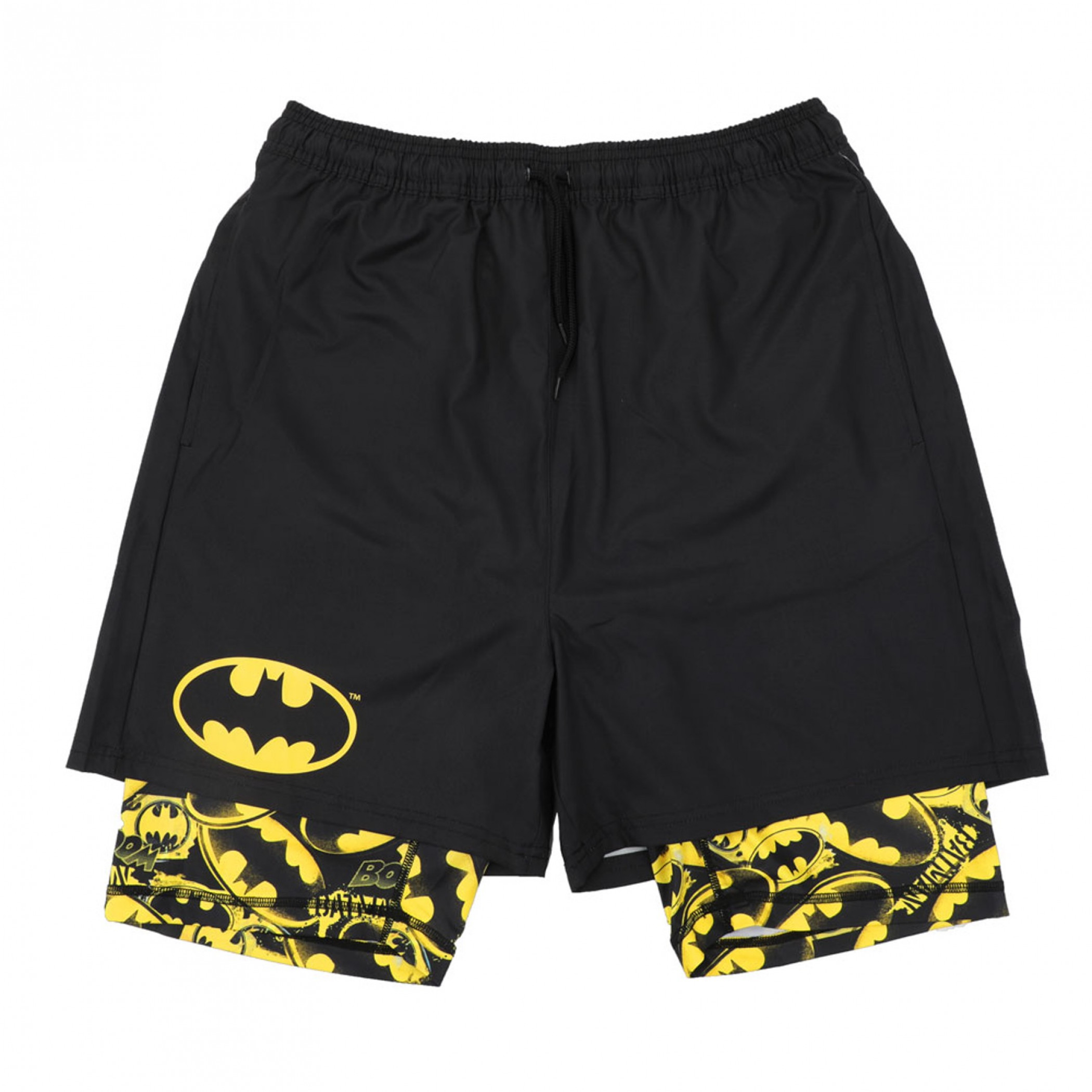 Batman Active Shorts with Printed Liner, Black