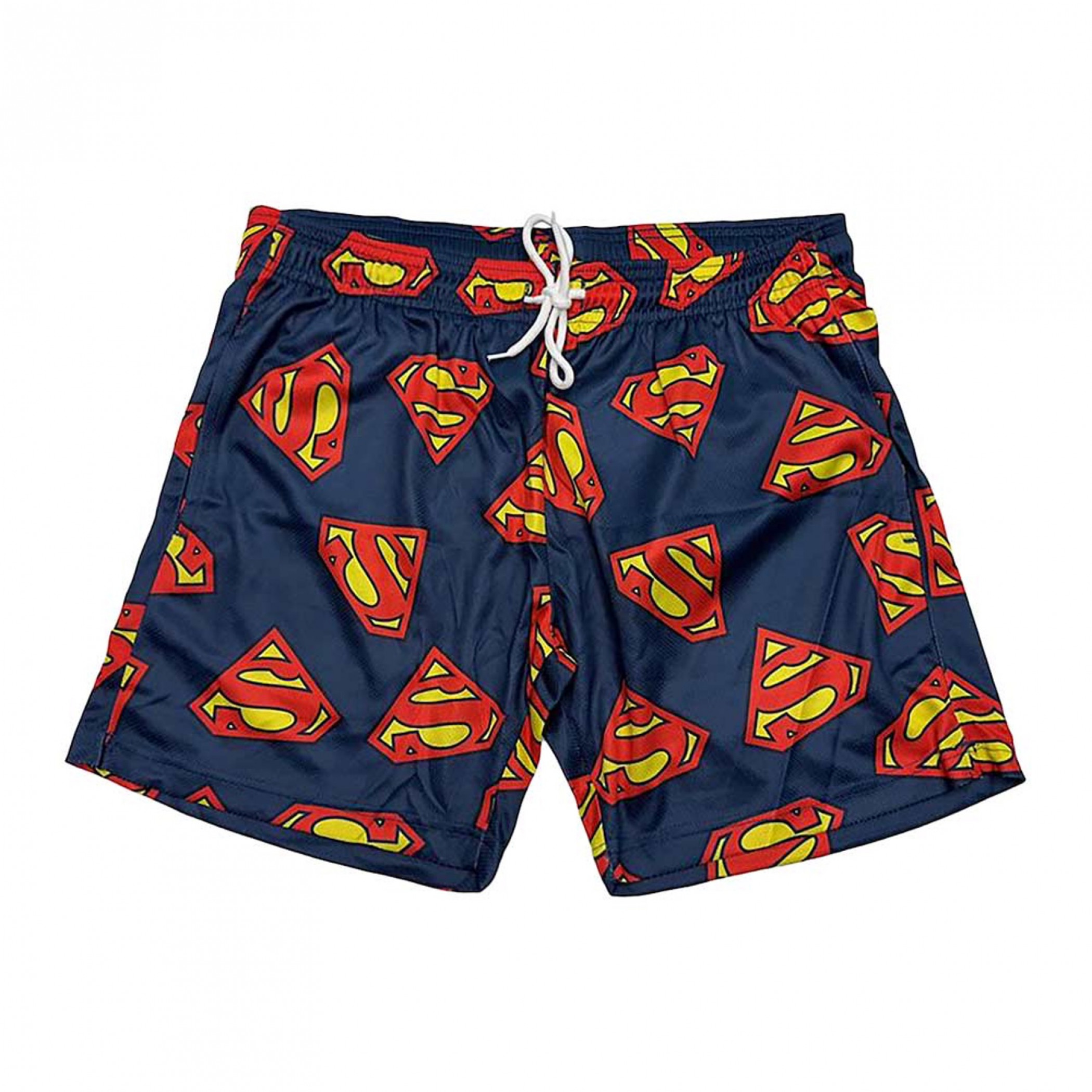 Superman Logo Print Active Shorts, Multi-Color