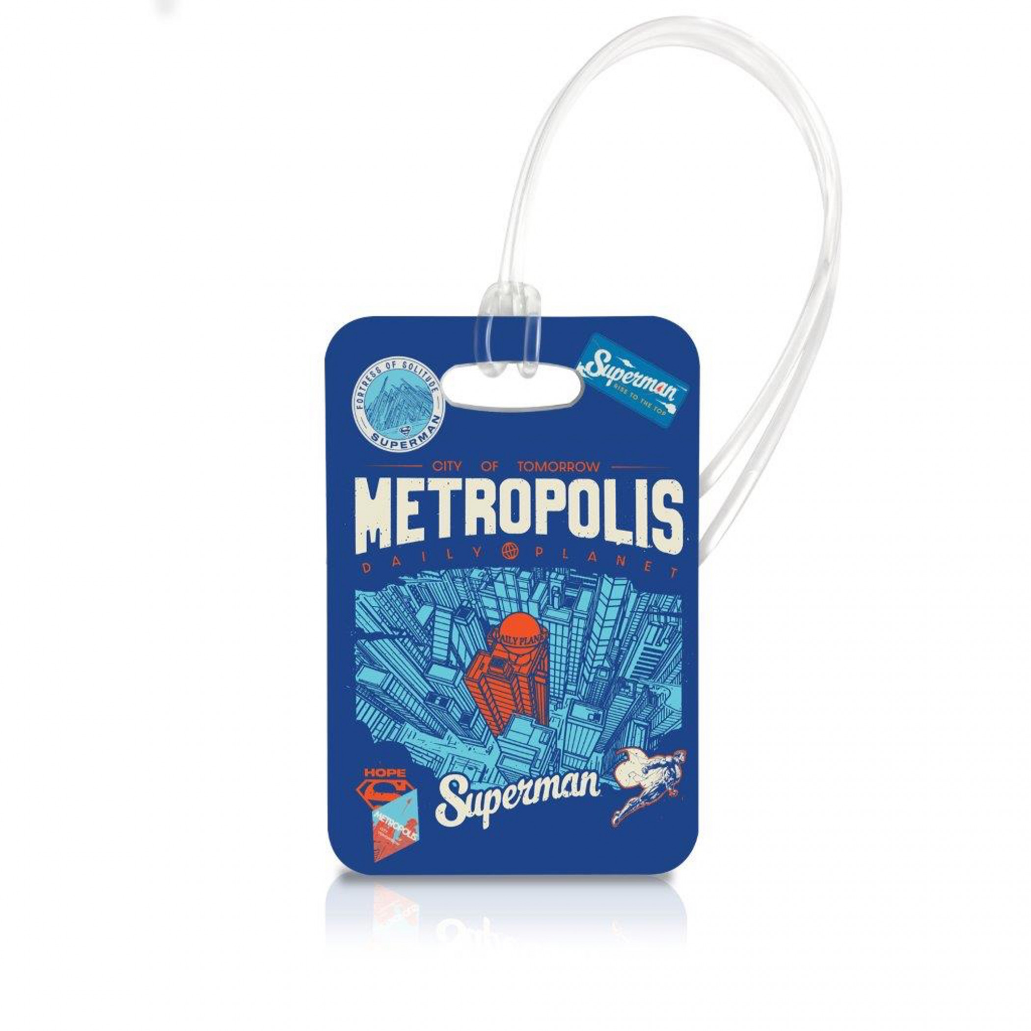 Superman Visit Metropolis Luggage Tag, Blue