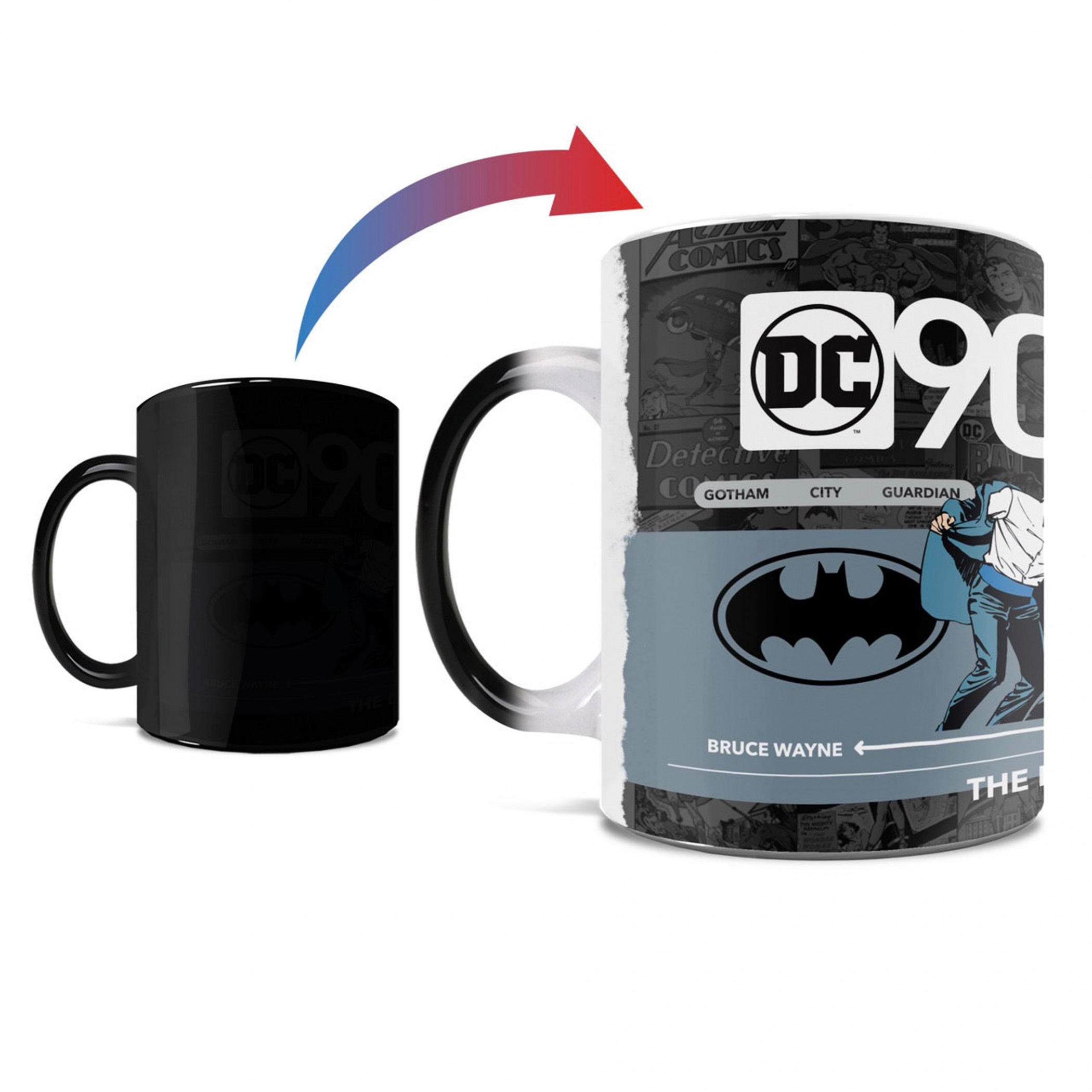 Batman DC 90th Morphing Mugs Heat Change Mug, Multi-Color