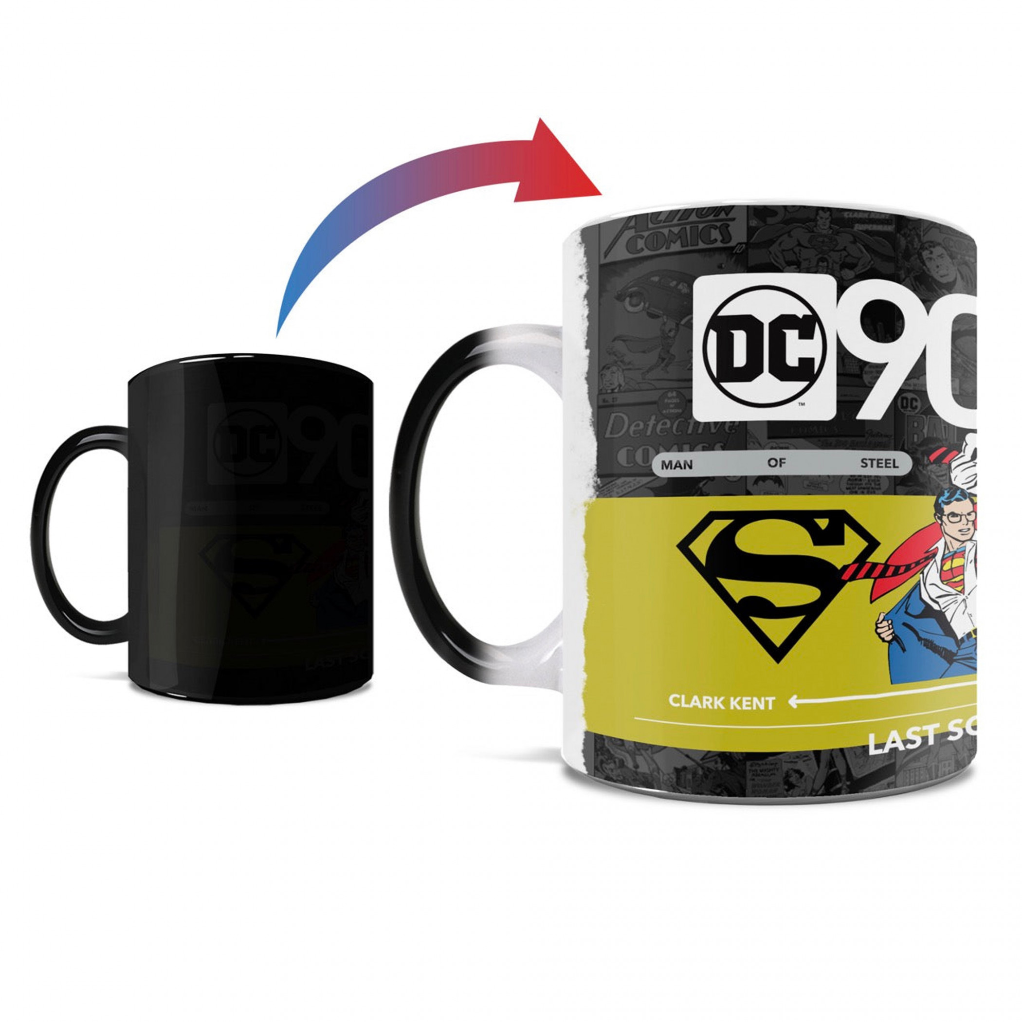Superman DC 90th Morphing Mugs Heat Change Mug, Multi-Color