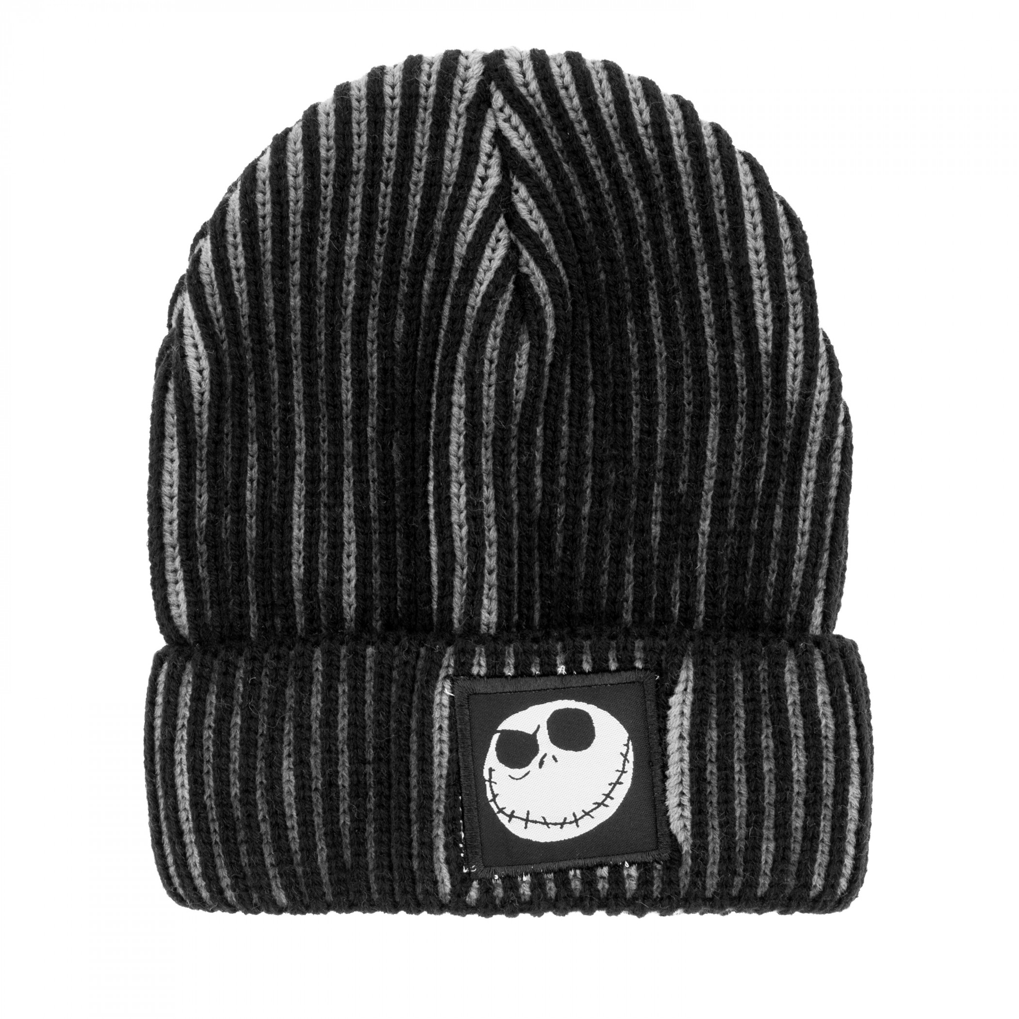Nightmare Before Christmas Striped Jack Cuffed Beanie, Black