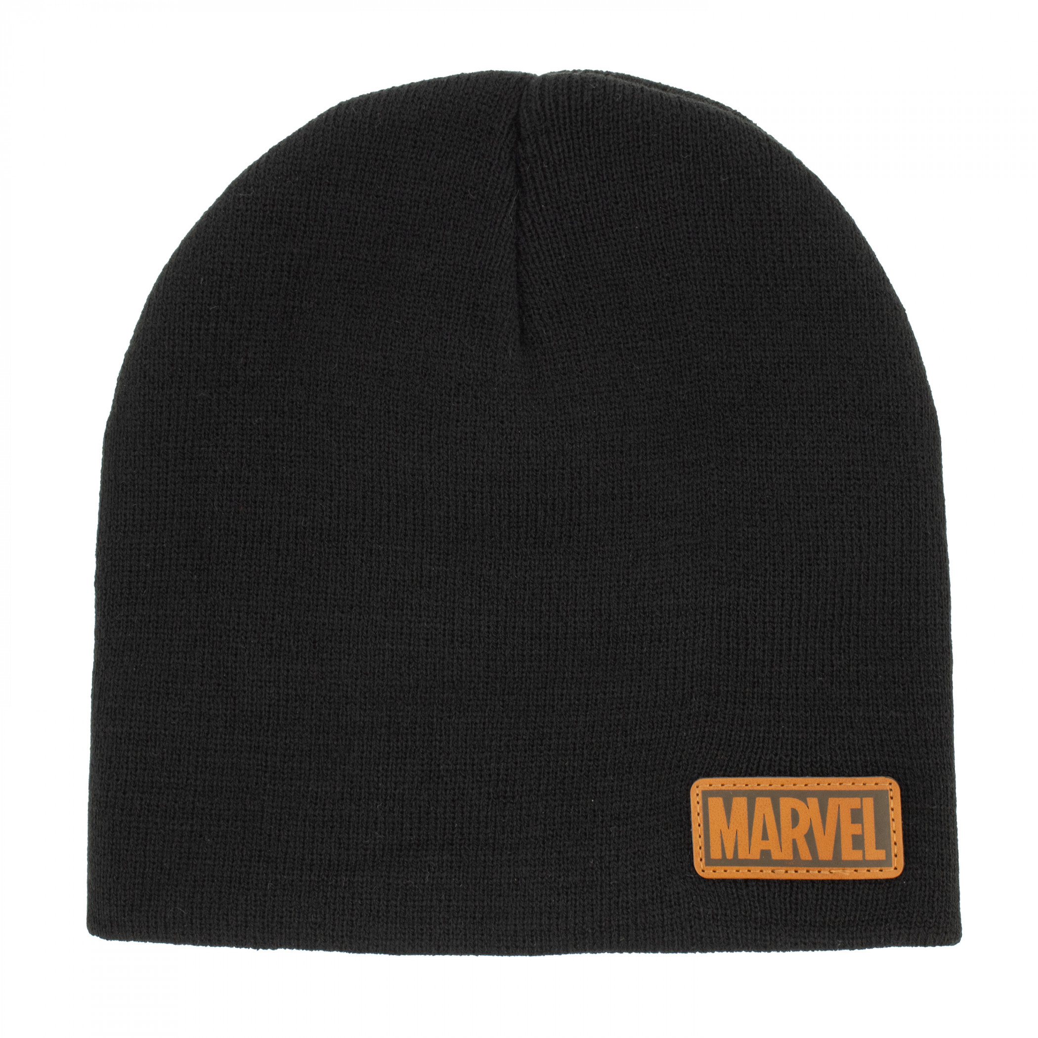 Marvel Embroidered Logo on Black Beanie, Black