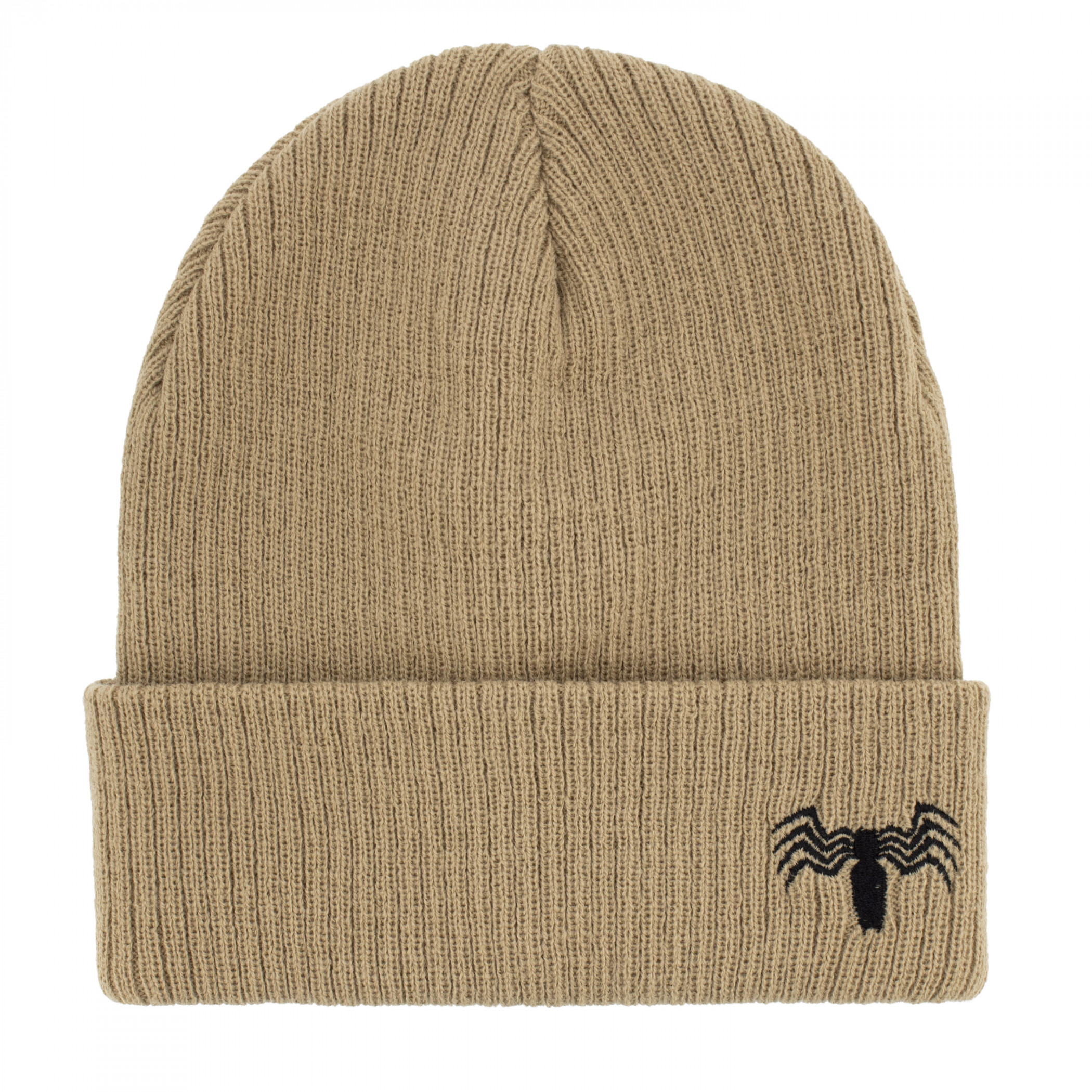 Spider-Man Black Spider on Beige Cuffed Beanie, Beige