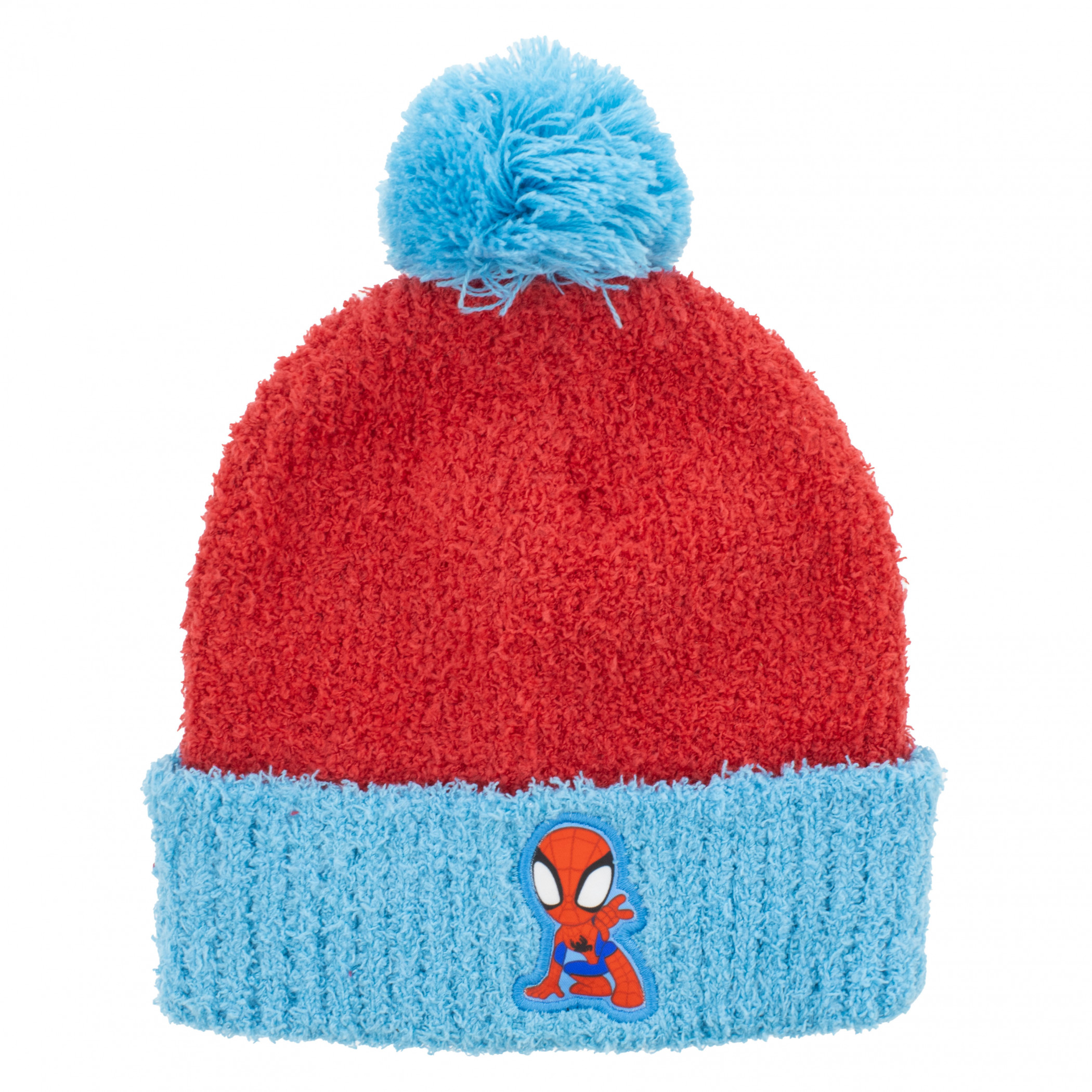 Spider-Man Toddler Fuzzy Cuffed Pom Beanie, Multi-Color