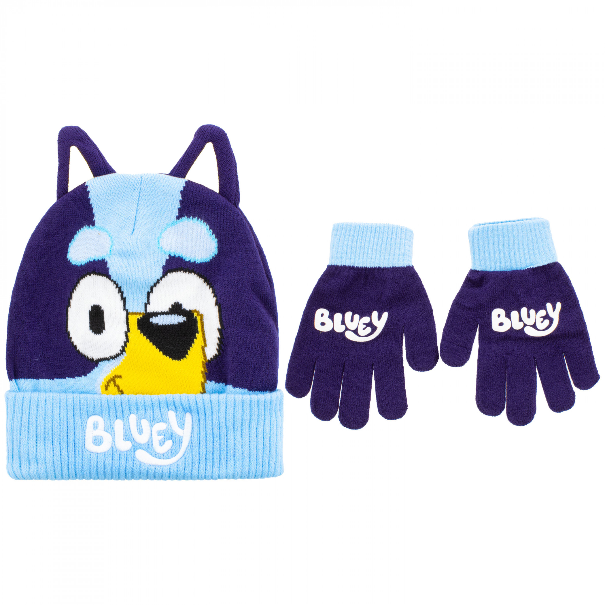 Bluey Youth Cold Weather Set Gloves and Beanie, Multi-Color