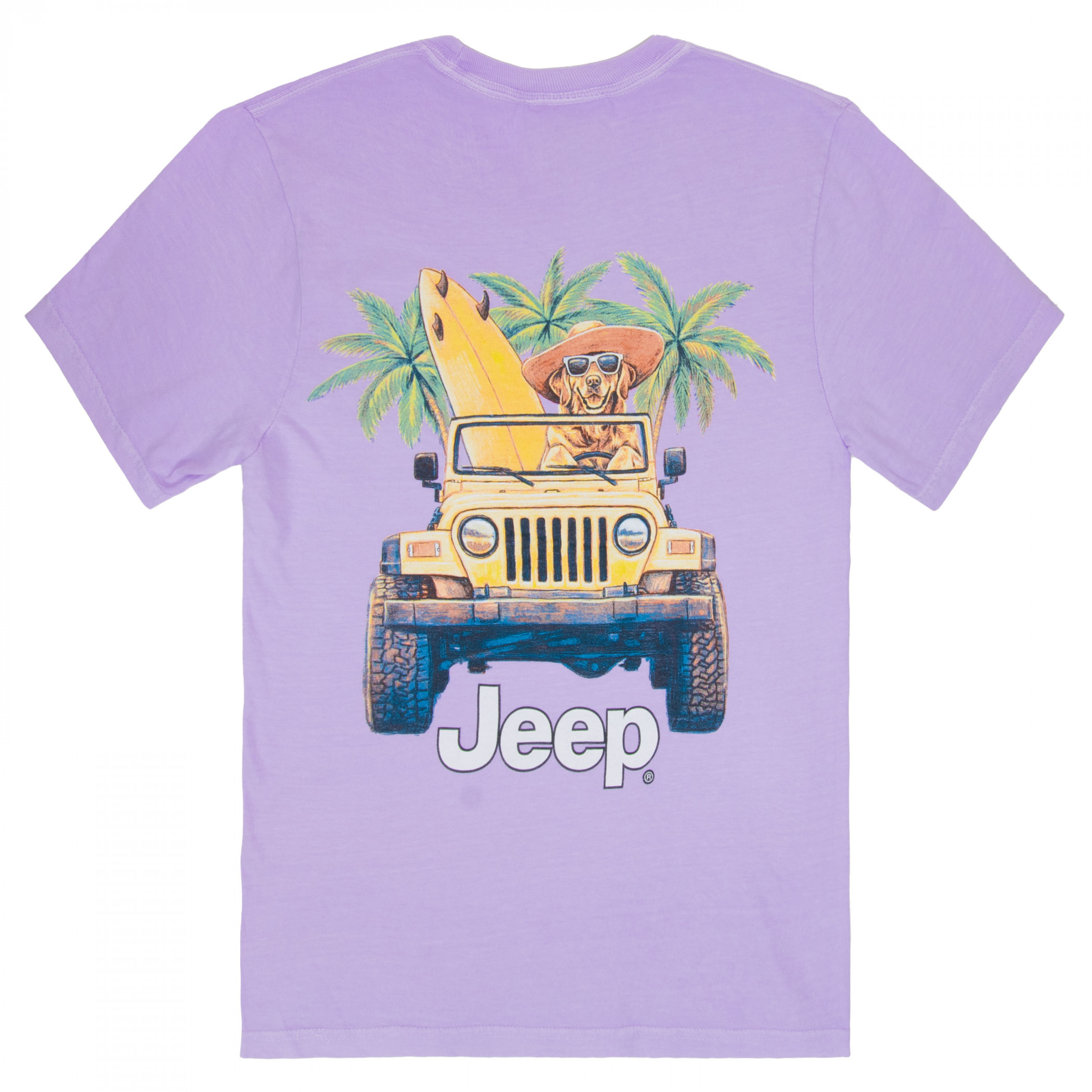 Jeep Golden Beach Front and Back Print T-Shirt