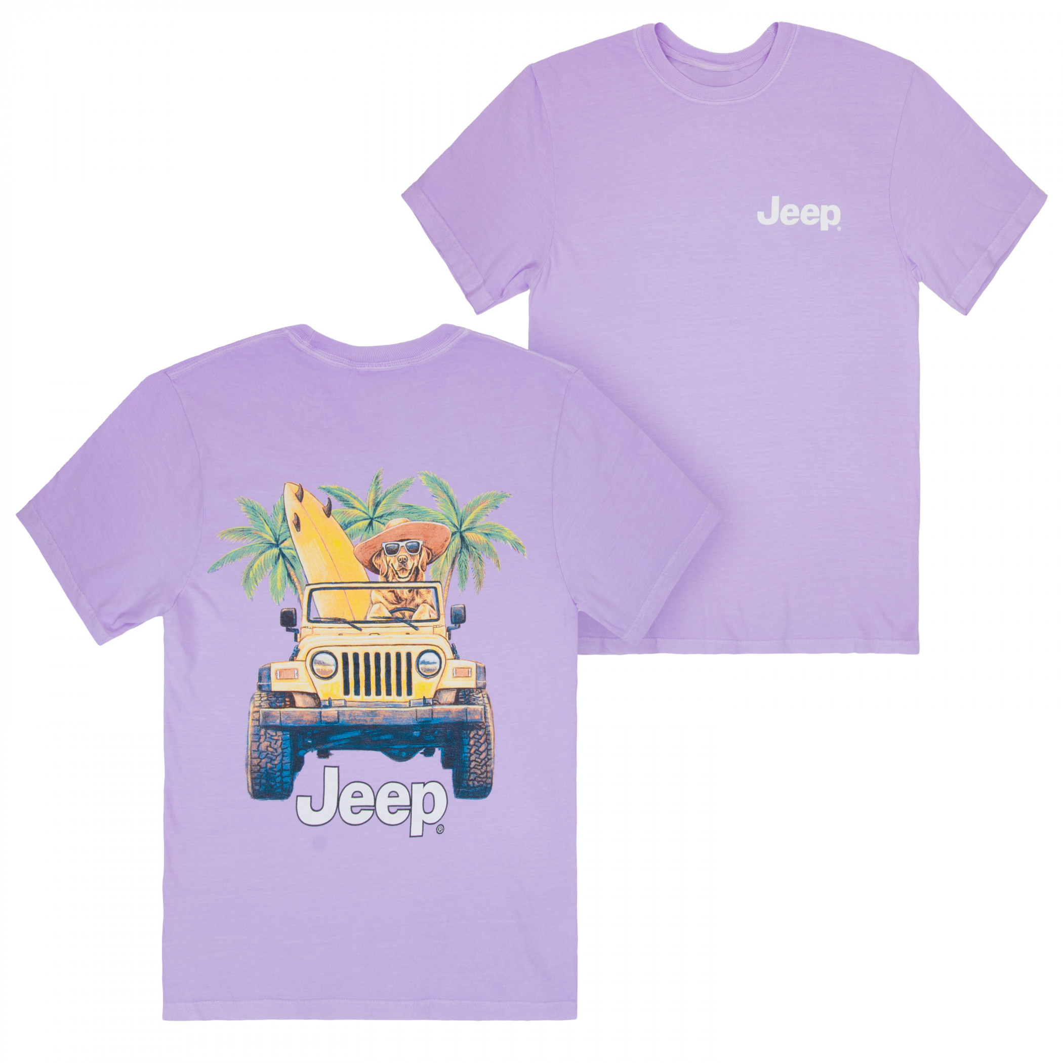 Jeep Golden Beach Front and Back Print T-Shirt