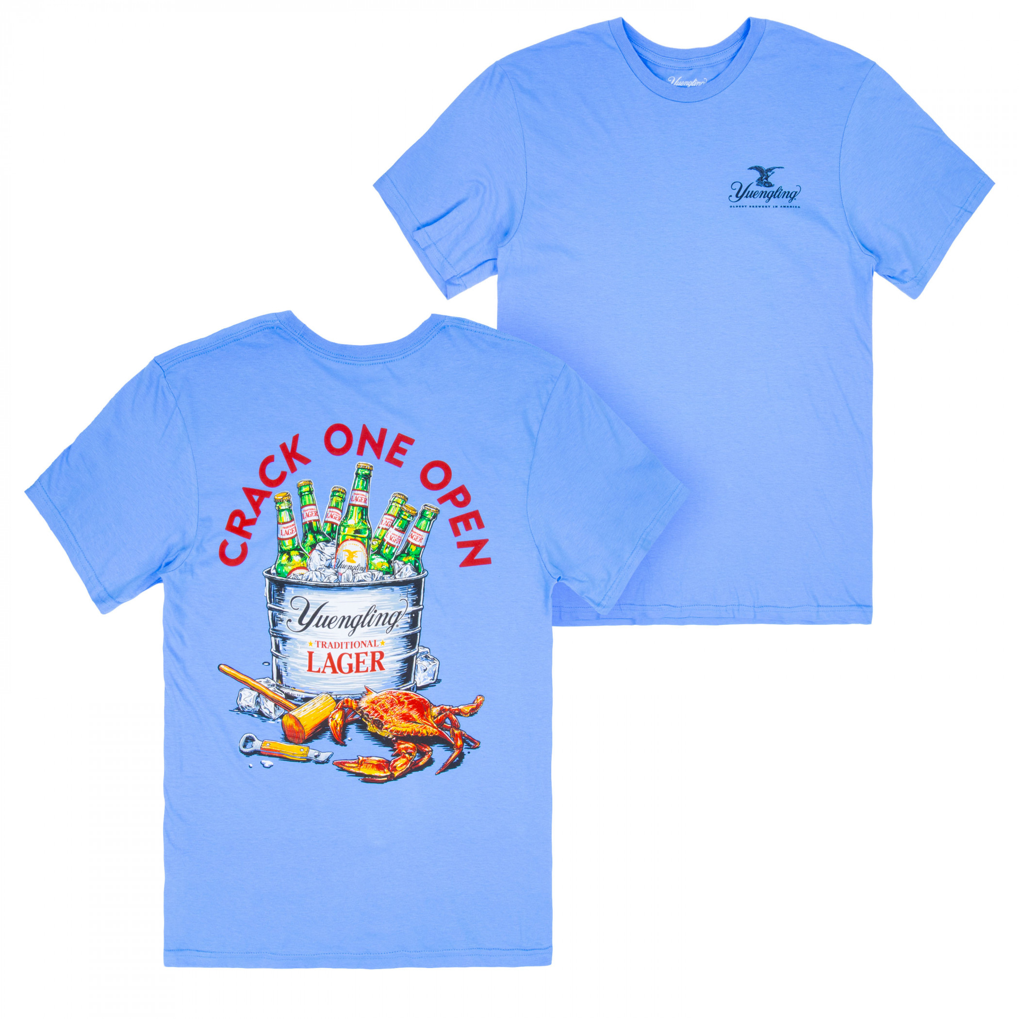 Yuengling Crack One Open Crab Front & Back Print T-Shirt