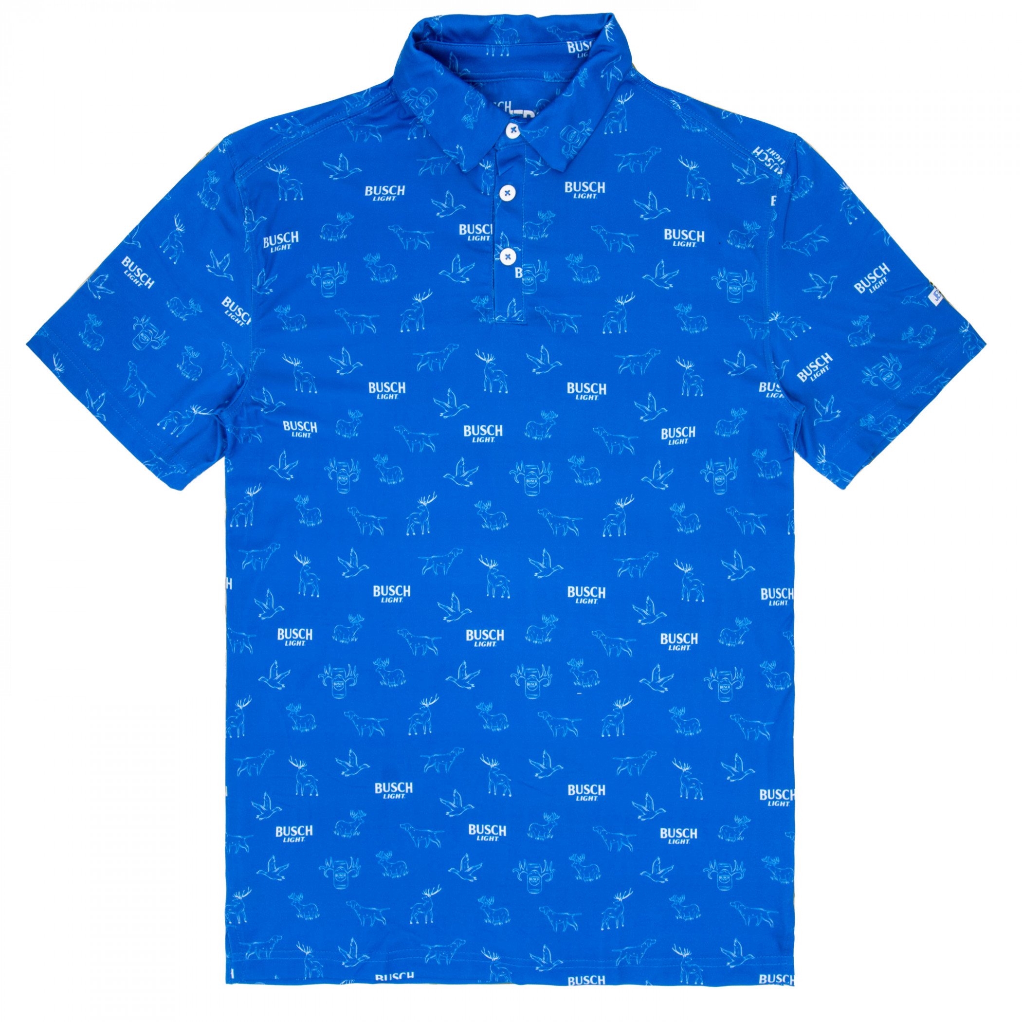 Busch Light Repeating Logo Animal Polo Shirt