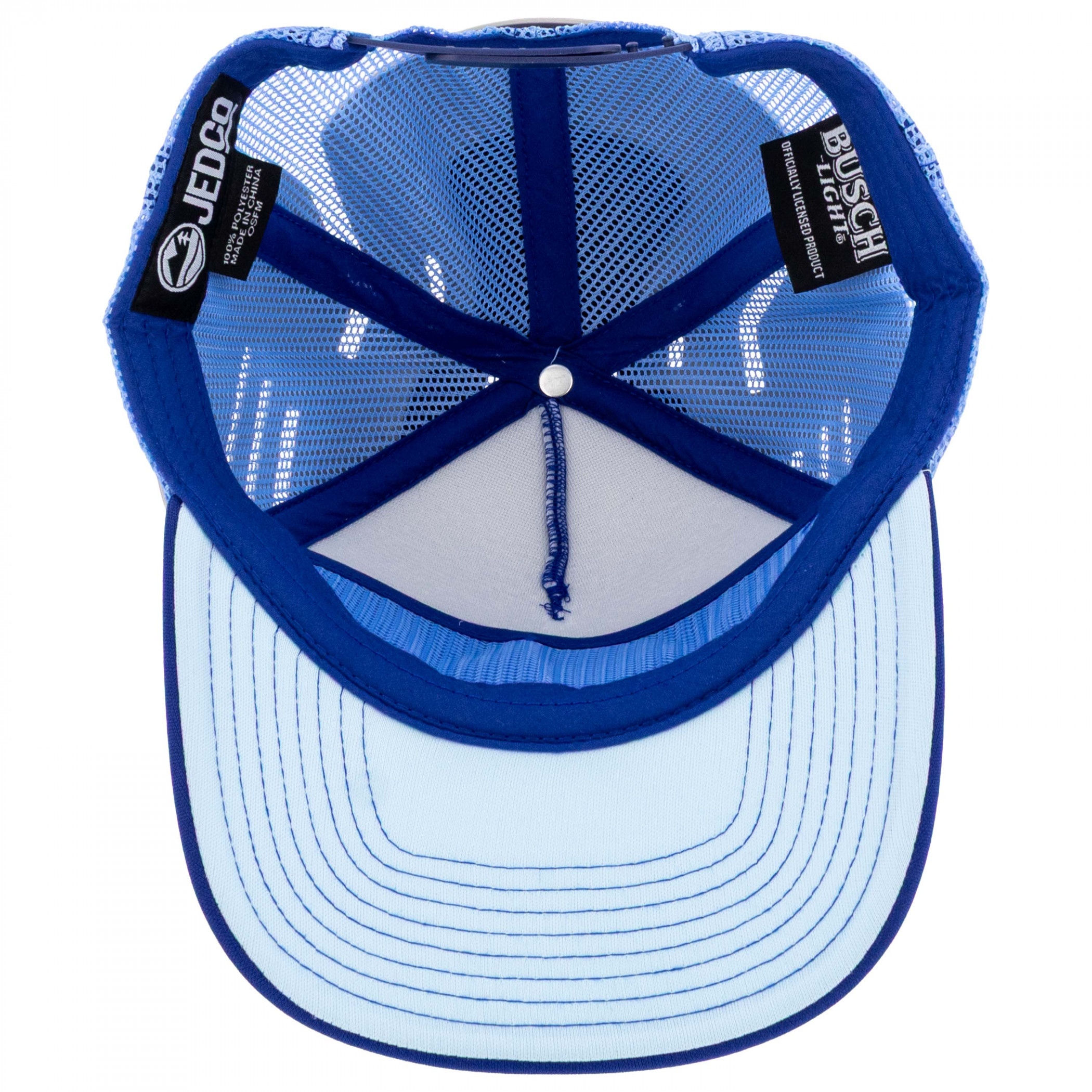 Busch Light Round Logo Blue Mesh Adjustable Hat