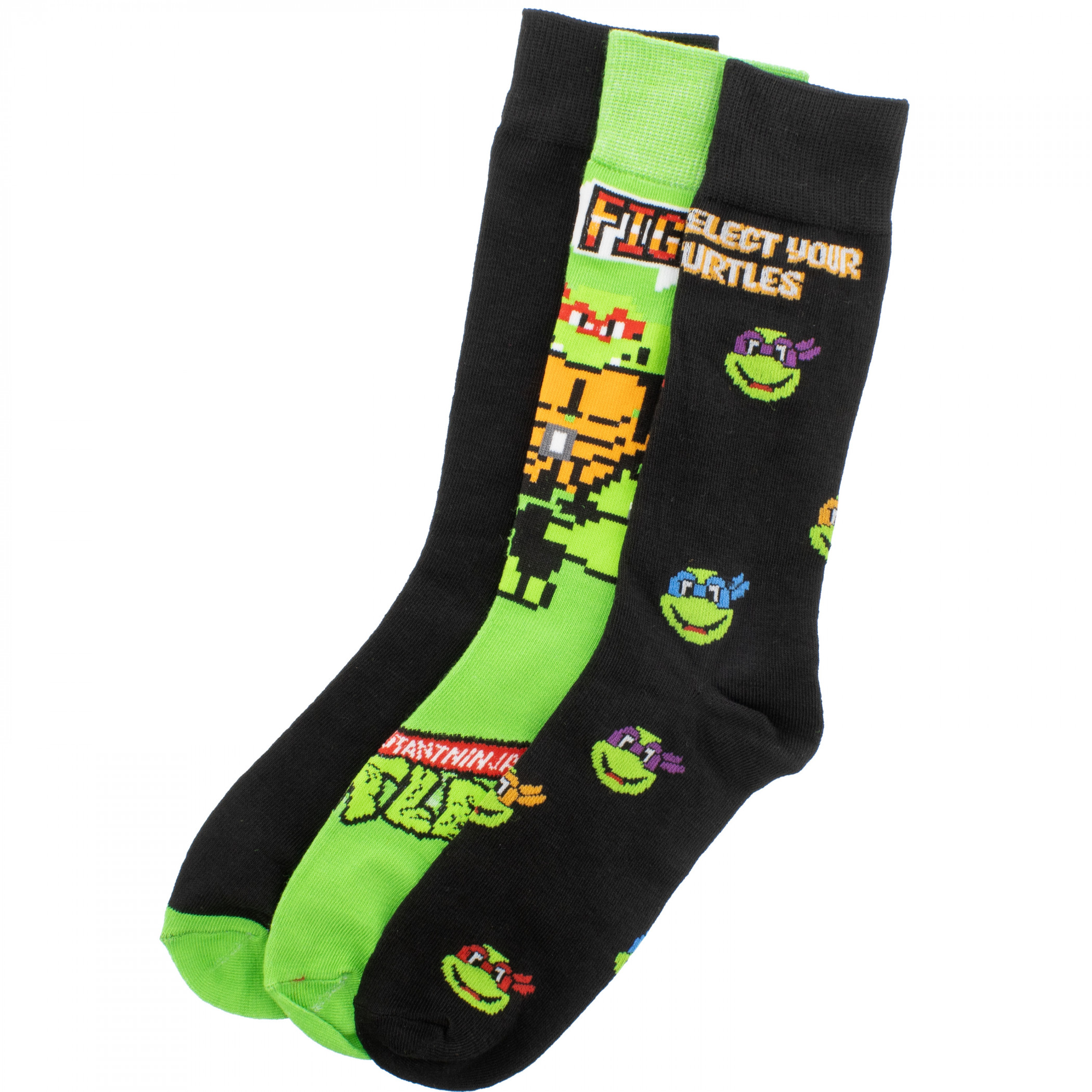 Teenage Mutant Ninja Turtles 3-Pack Retro Adult Crew Socks, Multi-Color