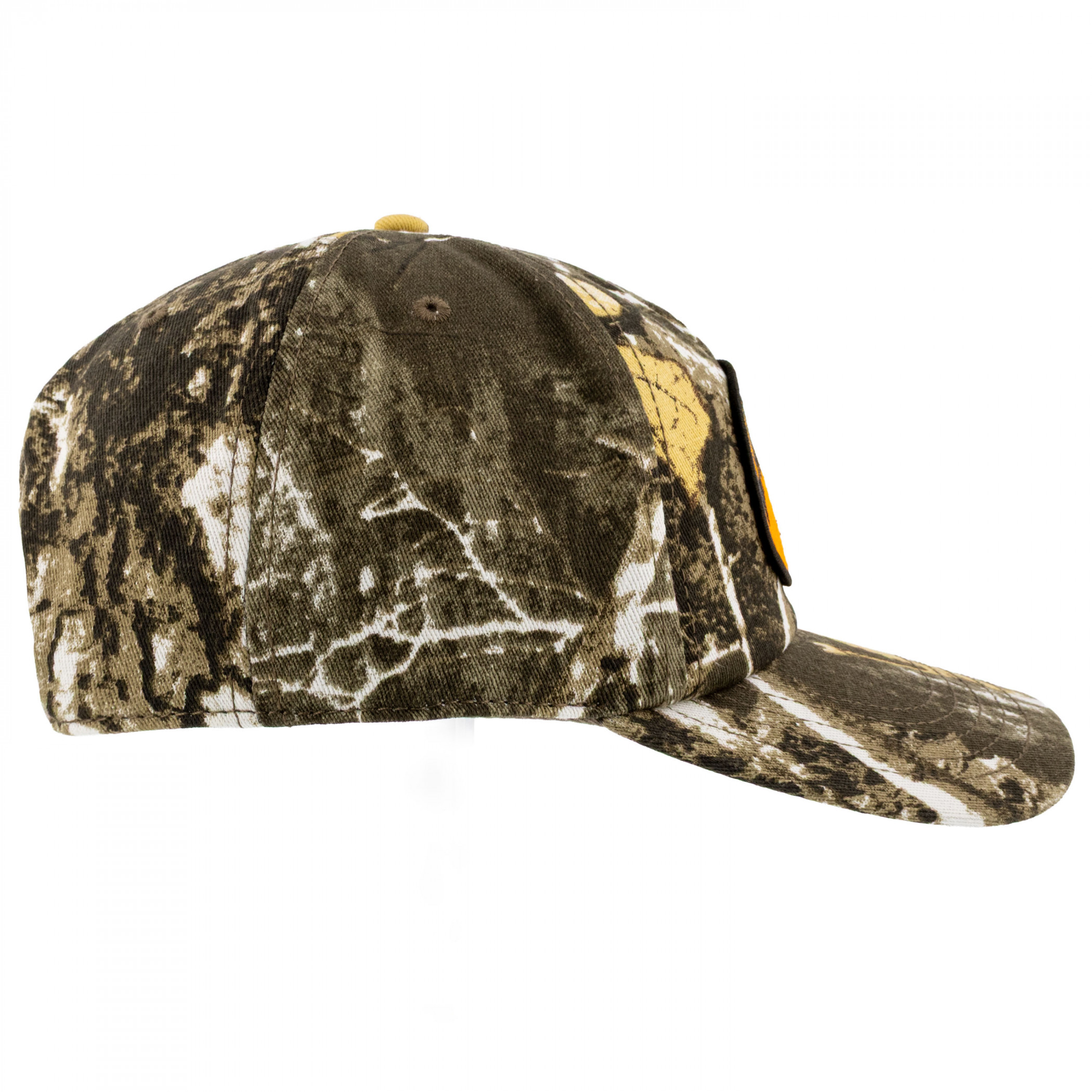 Liquid Death Logo on Camo Roscoe Hat