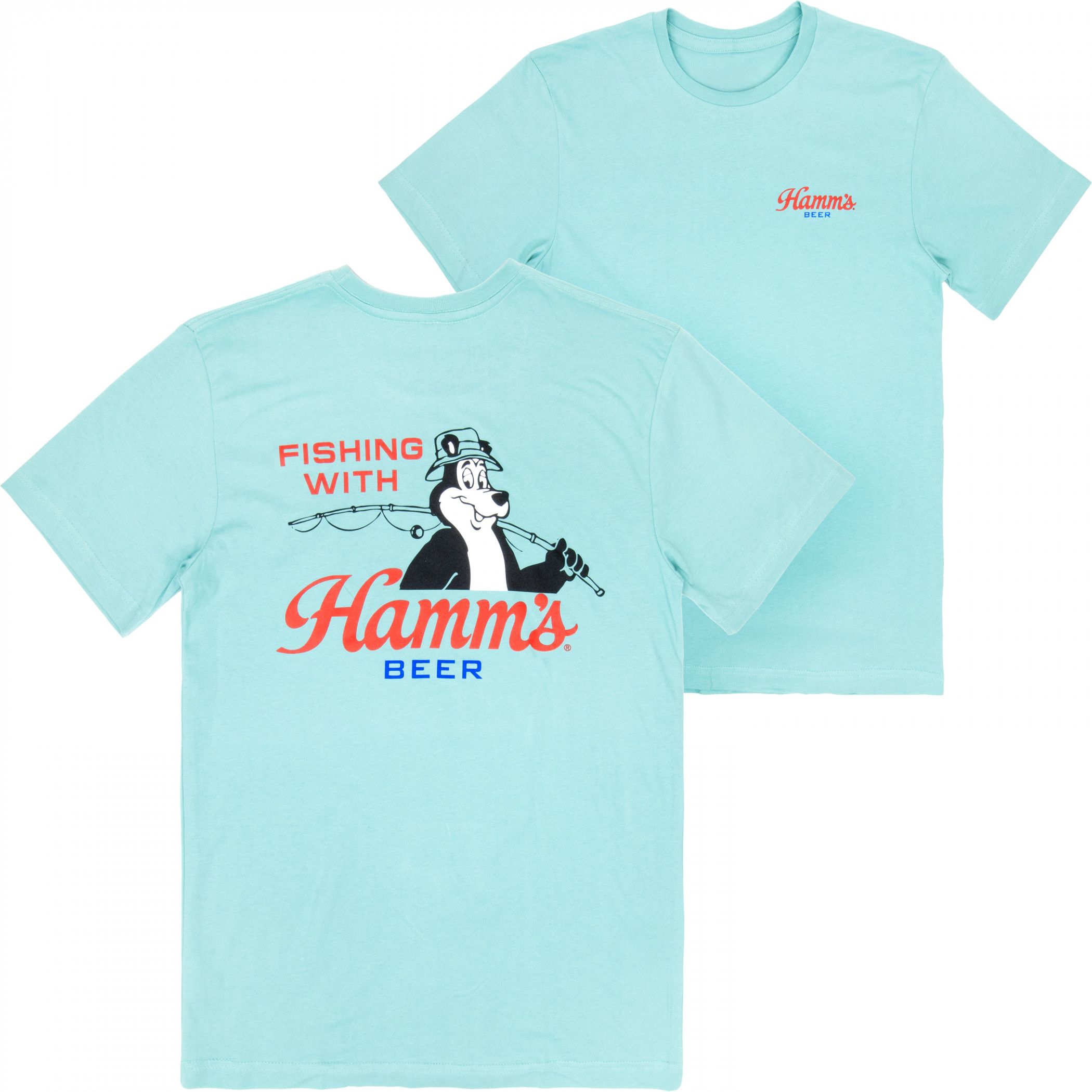Hamm's Beer - Fishing with Hamm's Front and Back Print T-Shirt